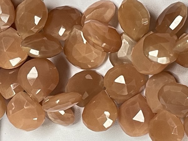 Peach Moonstone Heart Faceted