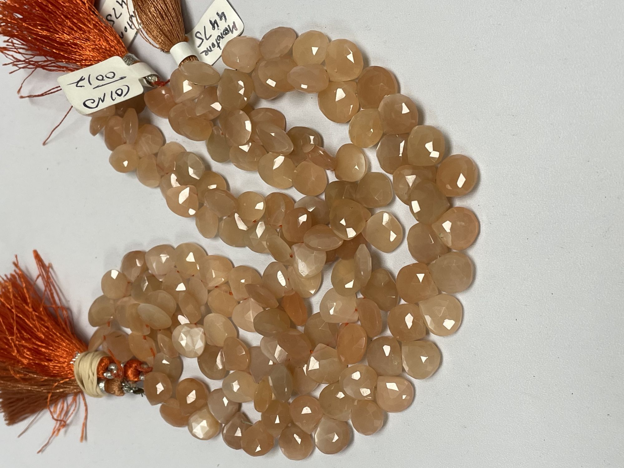 Peach Moonstone Heart Faceted