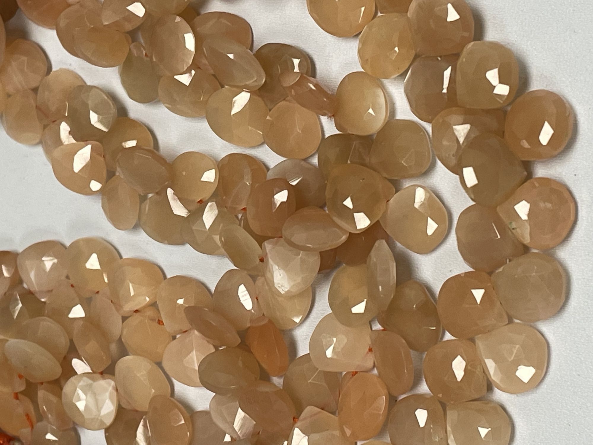 Peach Moonstone Heart Faceted