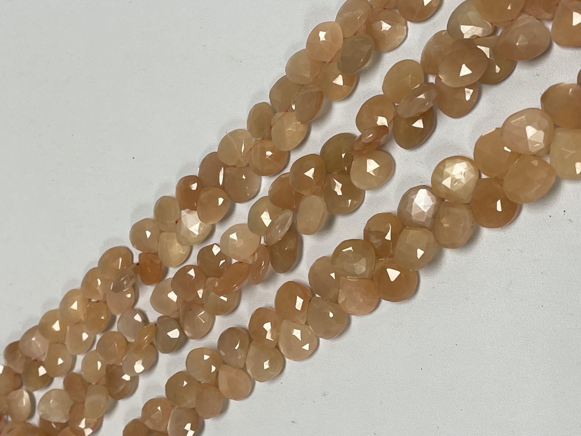 Peach Moonstone Heart Faceted