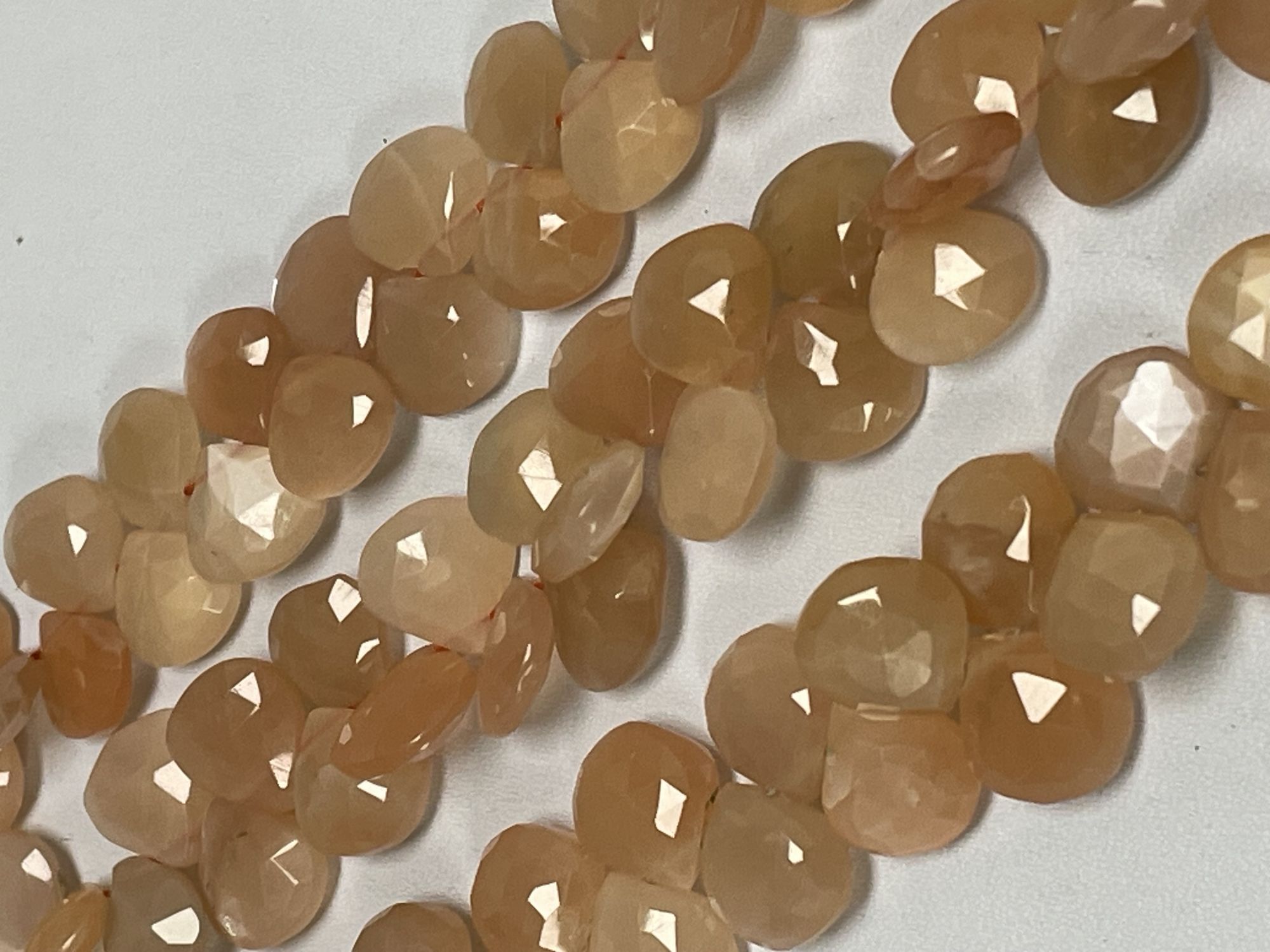 Peach Moonstone Heart Faceted
