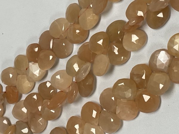 Peach Moonstone Heart Faceted