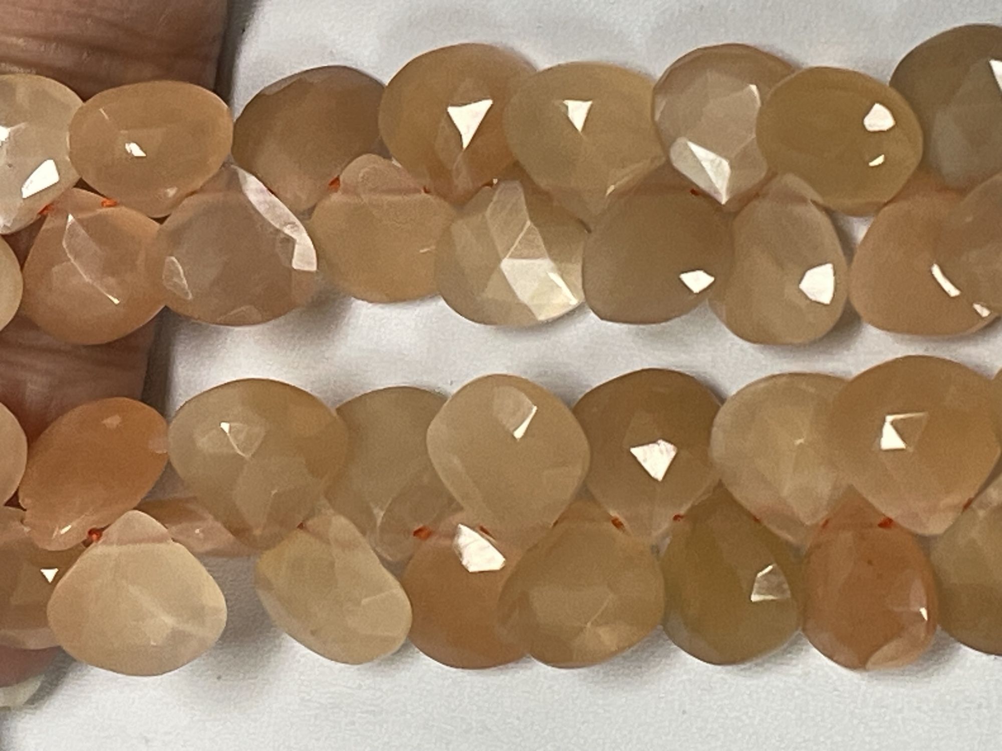 Peach Moonstone Heart Faceted