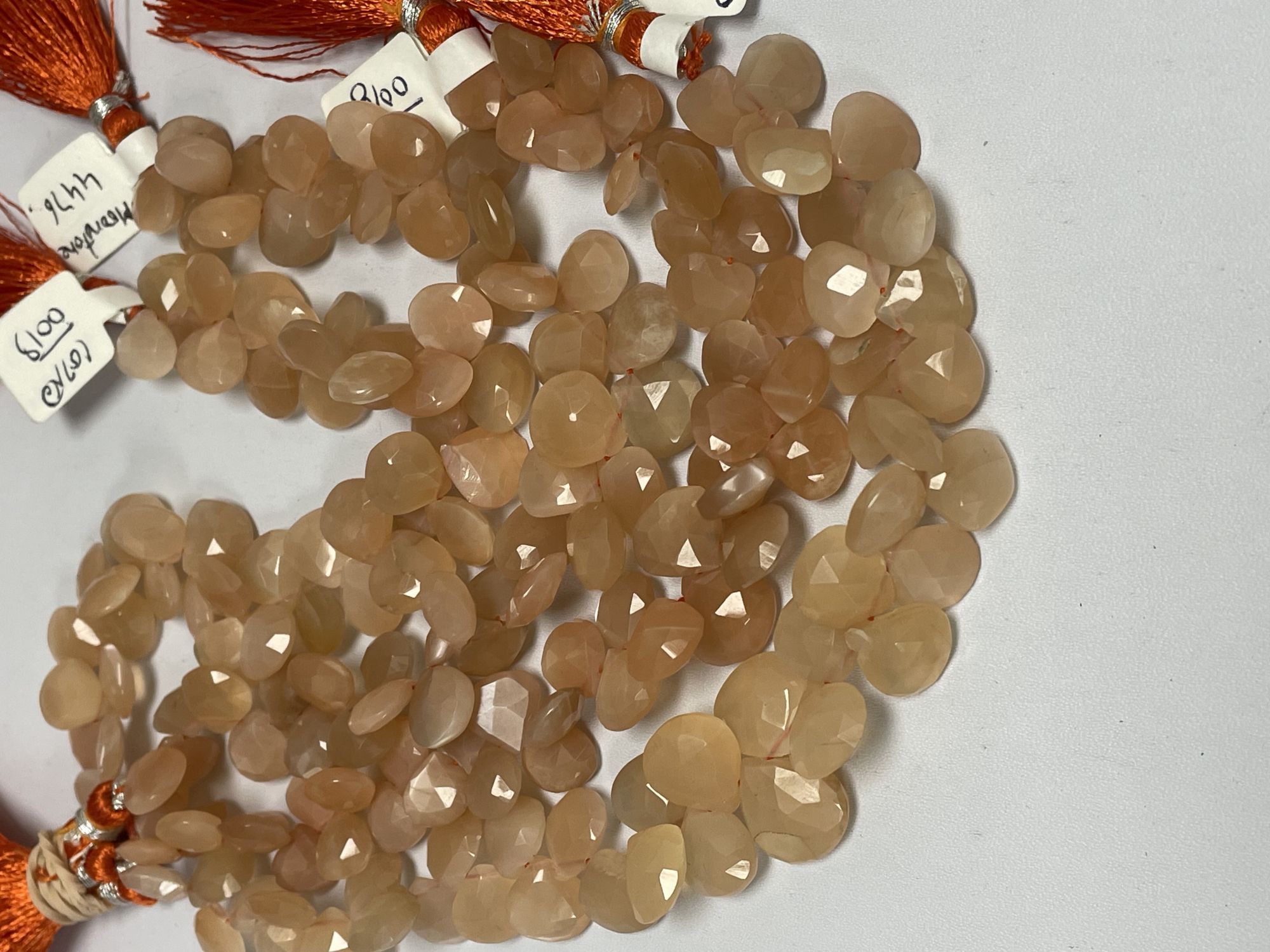 Peach Moonstone Heart Faceted