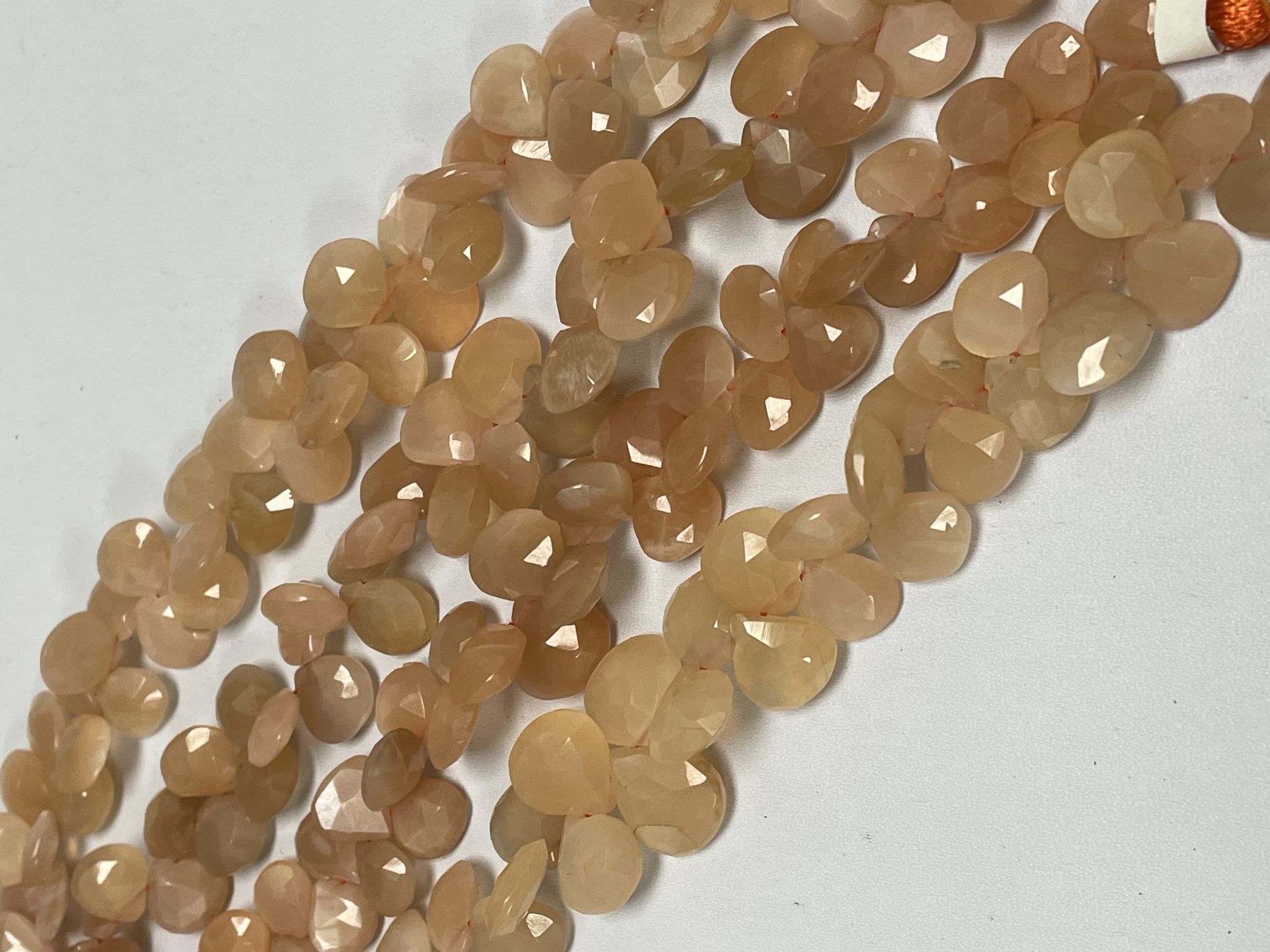 Peach Moonstone Heart Faceted