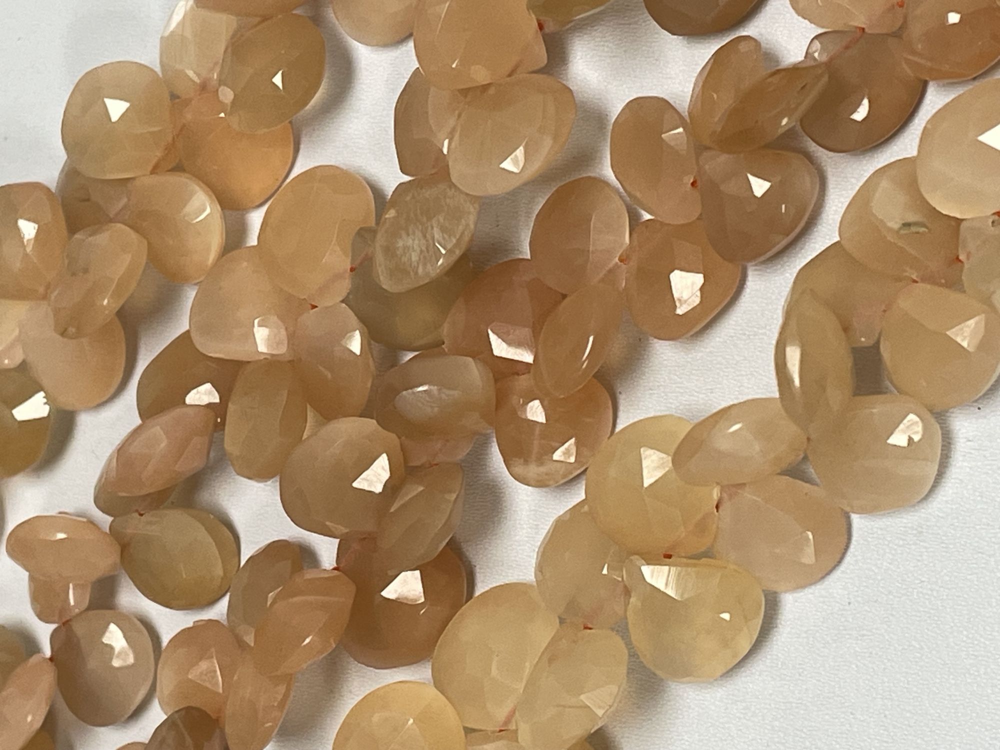 Peach Moonstone Heart Faceted