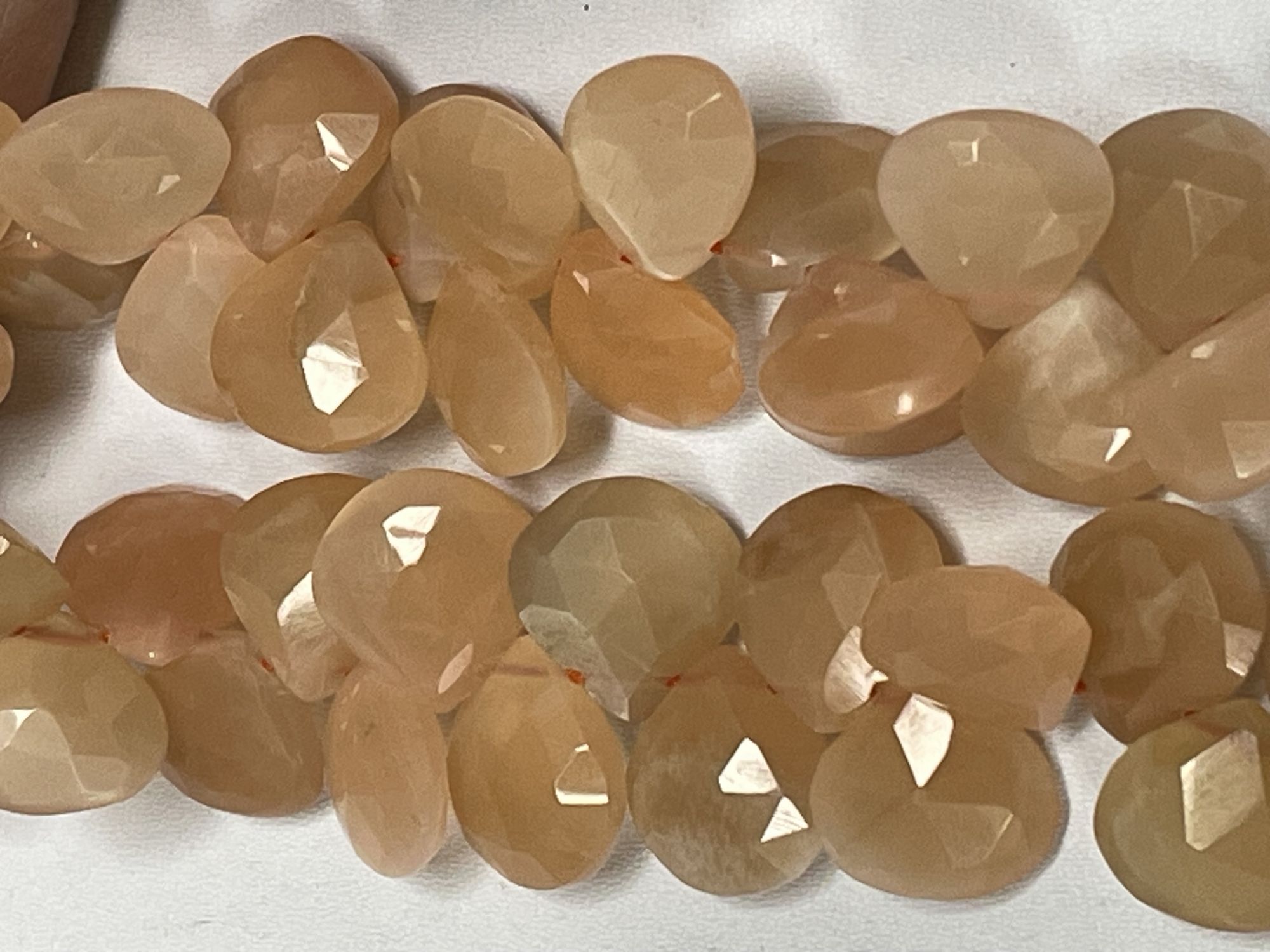 Peach Moonstone Heart Faceted