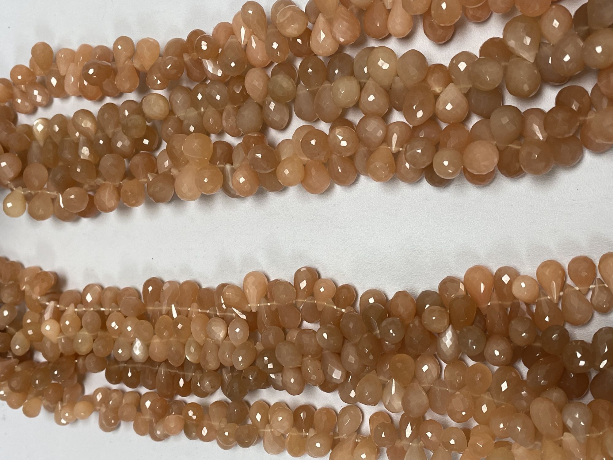 Peach Moonstone Drop Faceted