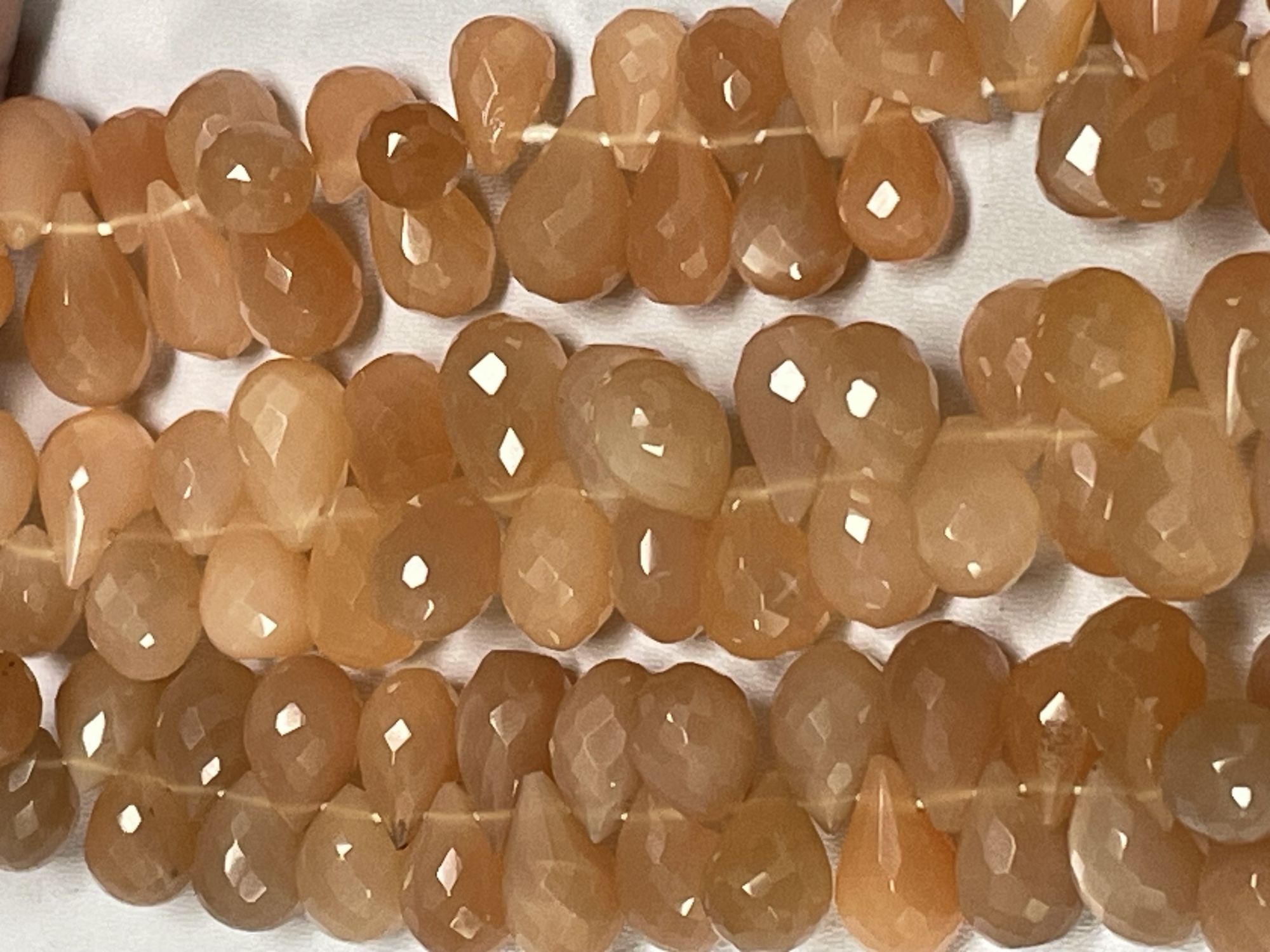 Peach Moonstone Drop Faceted