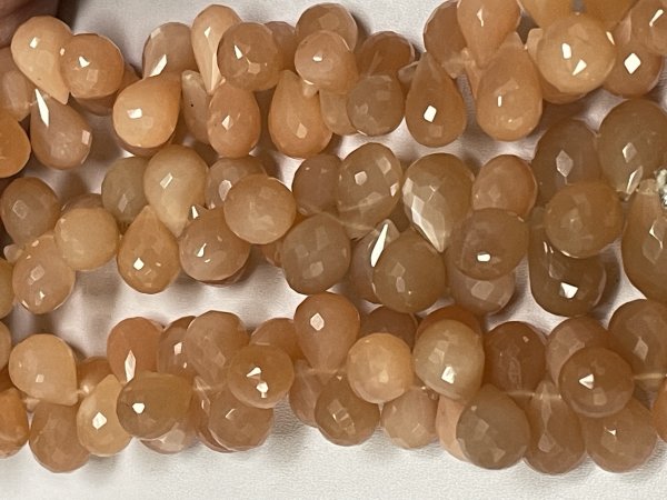 Peach Moonstone Drop Faceted