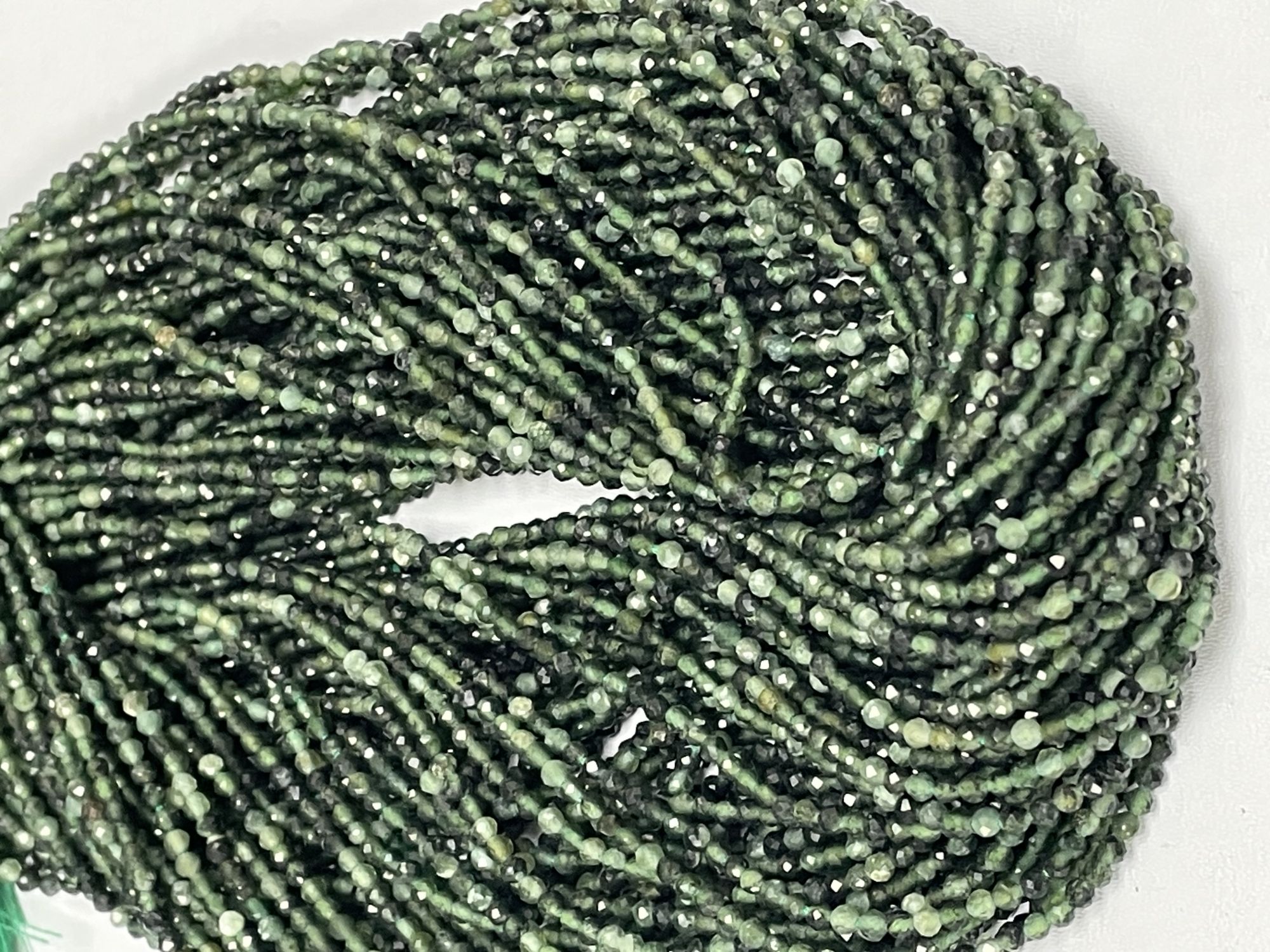 Green Rutilated Quartz Rondelle Faceted