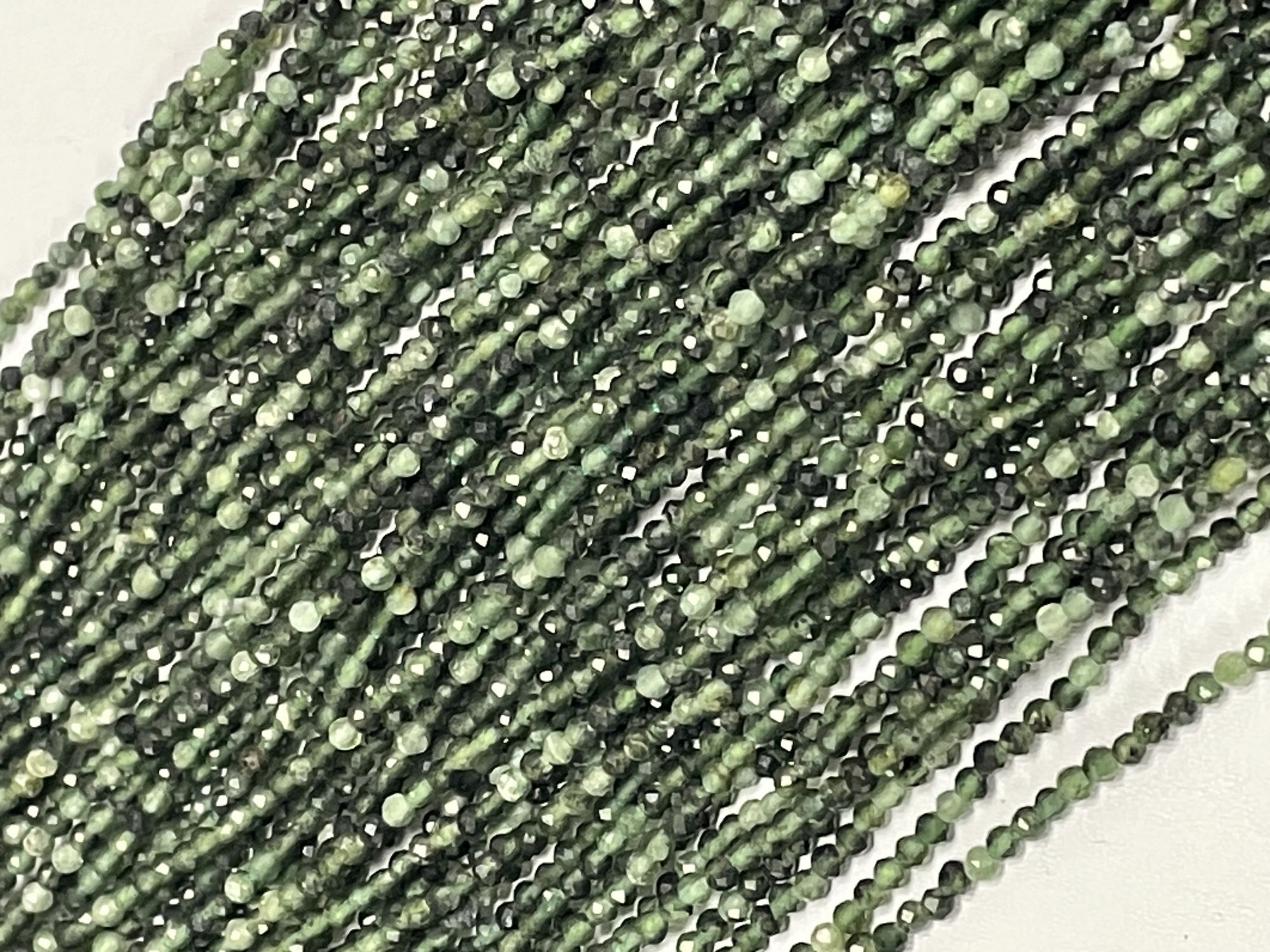 Green Rutilated Quartz Rondelle Faceted