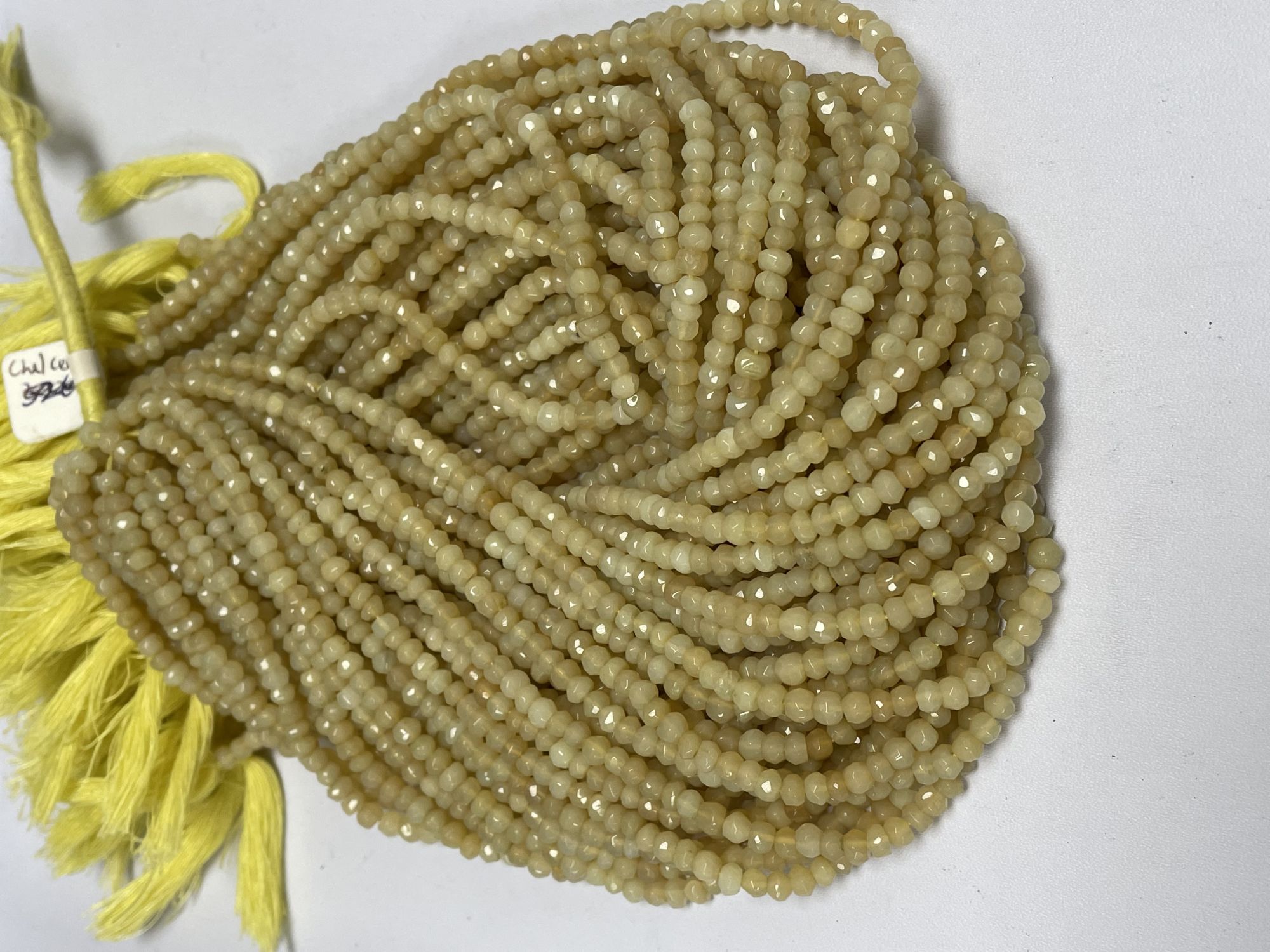 Yellow Chalcedony Rondelle Faceted