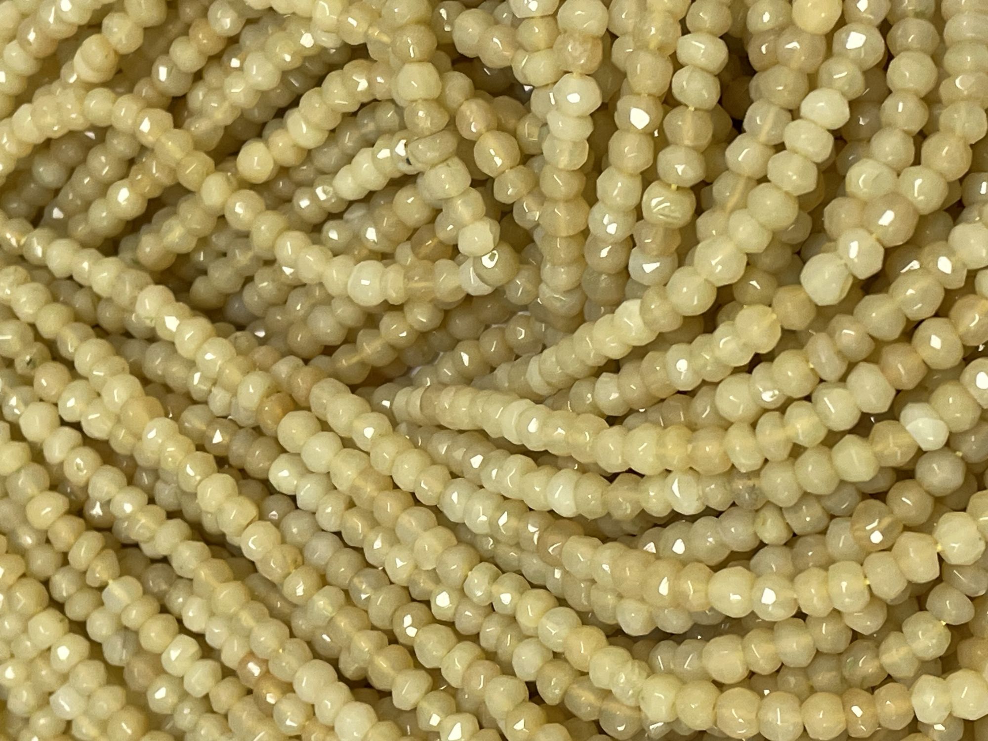 Yellow Chalcedony Rondelle Faceted