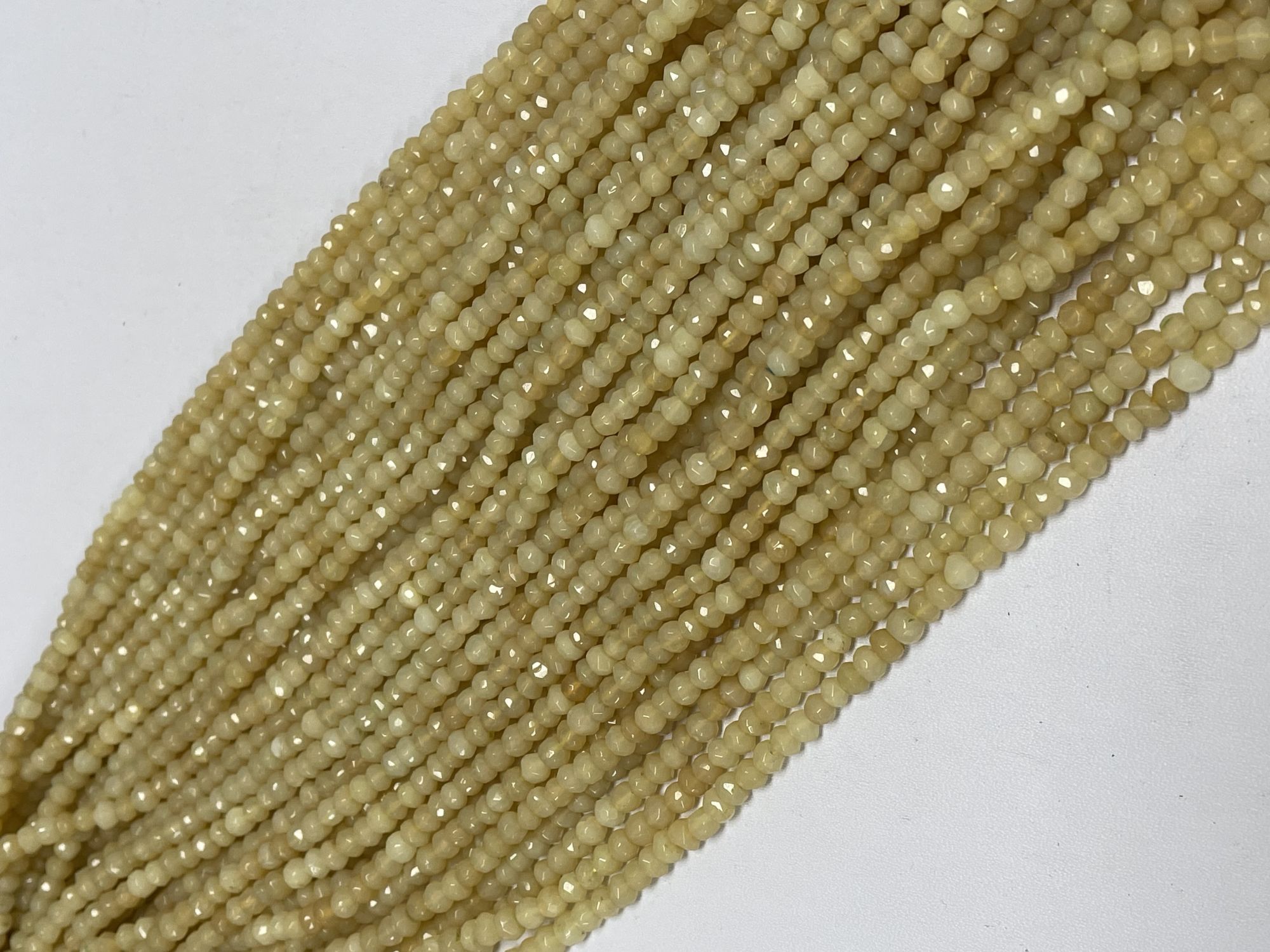 Yellow Chalcedony Rondelle Faceted
