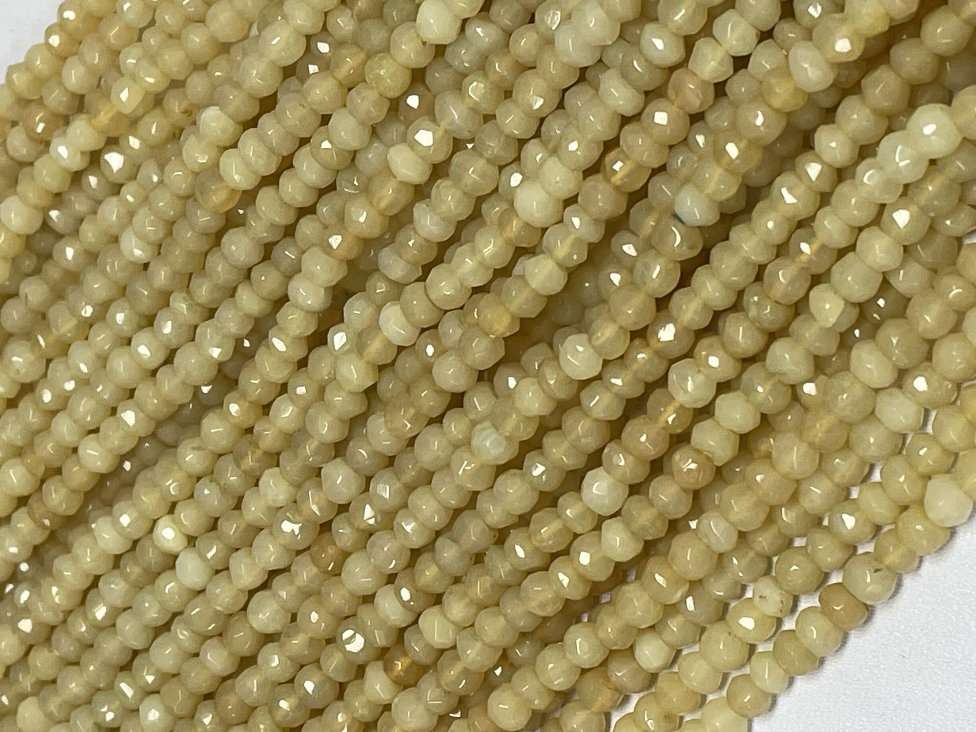 Yellow Chalcedony Rondelle Faceted