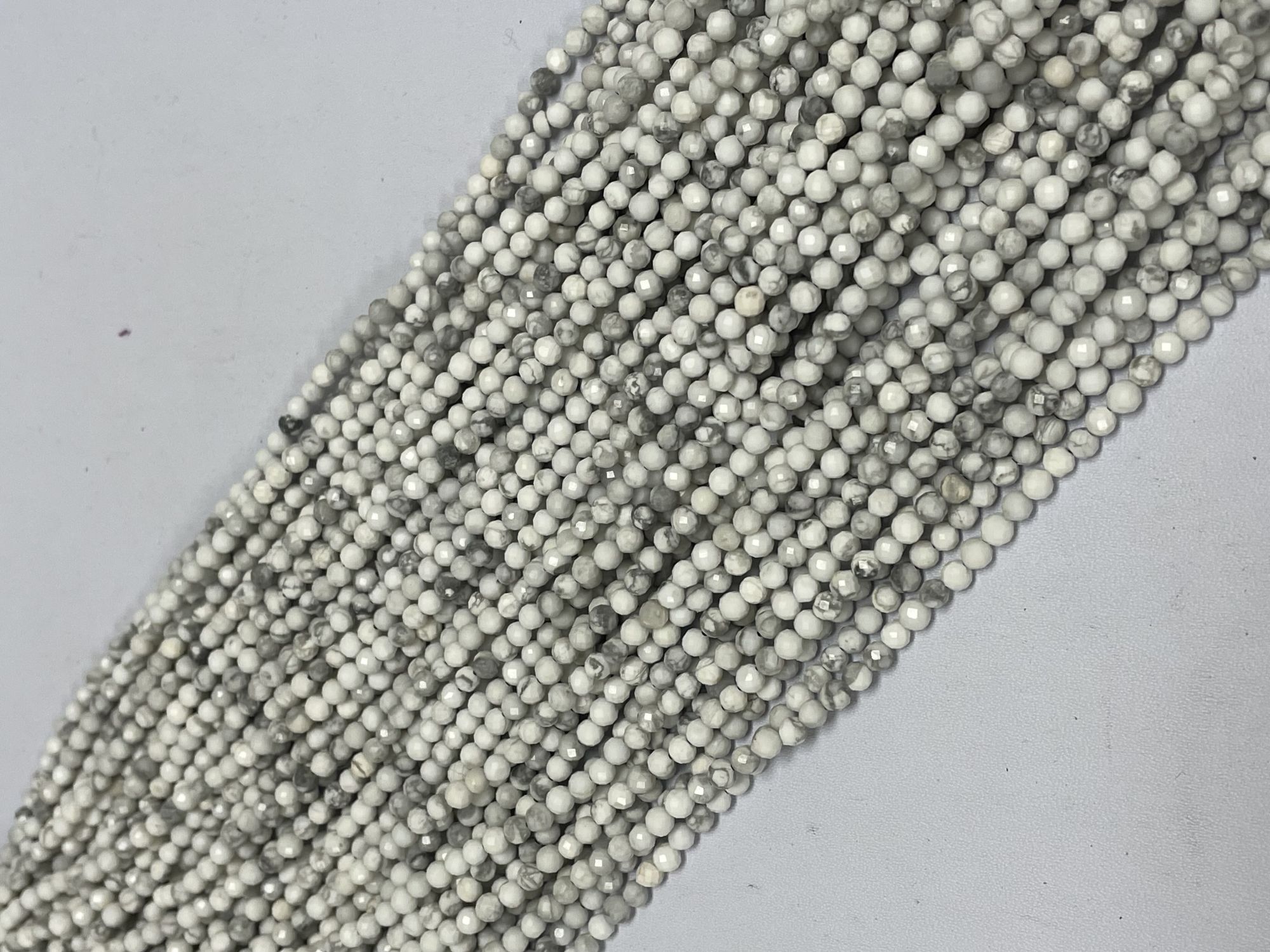 Grey White Opal Round Faceted