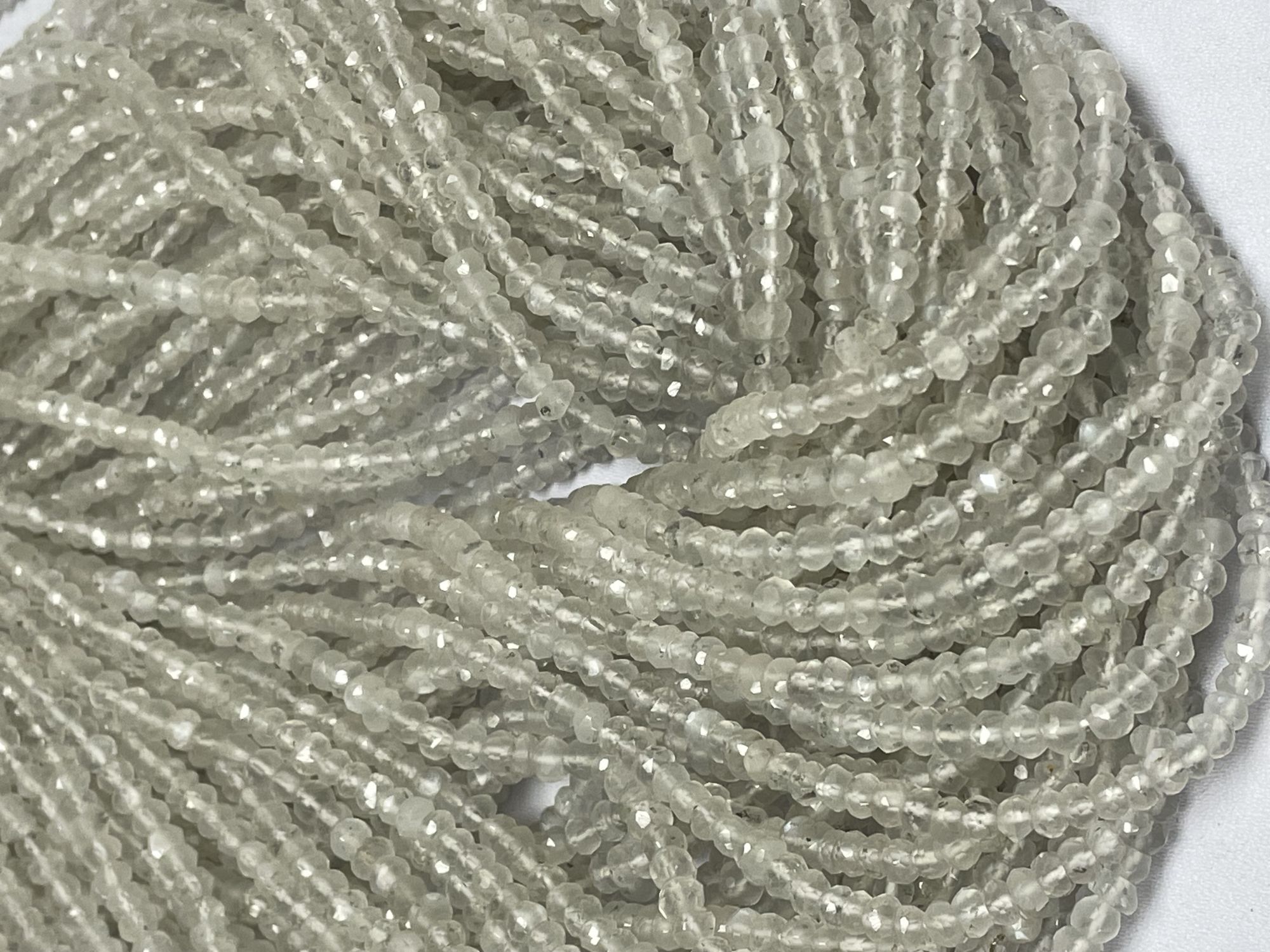 Moonstone Rondelle Faceted Ceylone