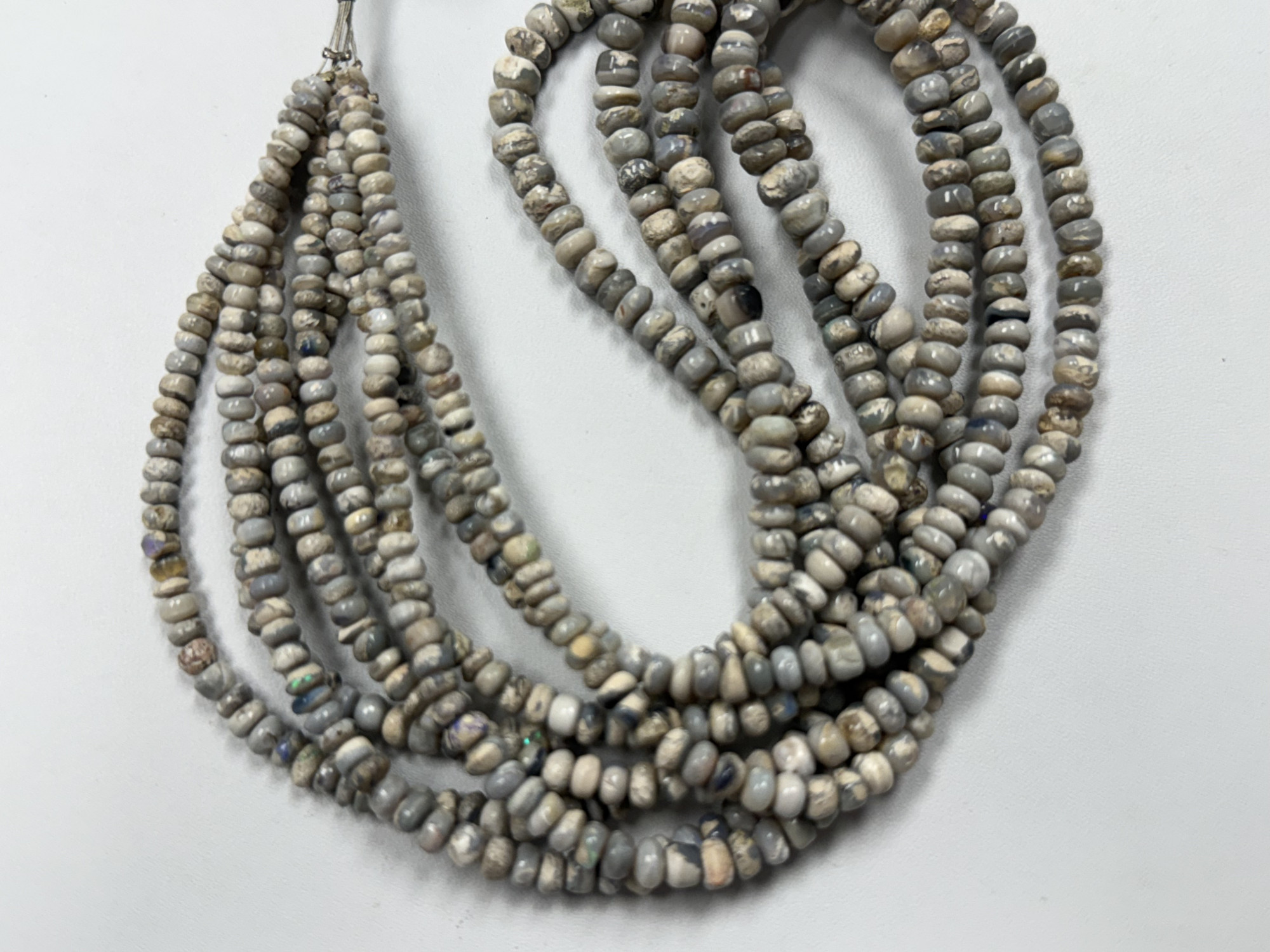 Natural Australian Opal Rondelle  Smooth