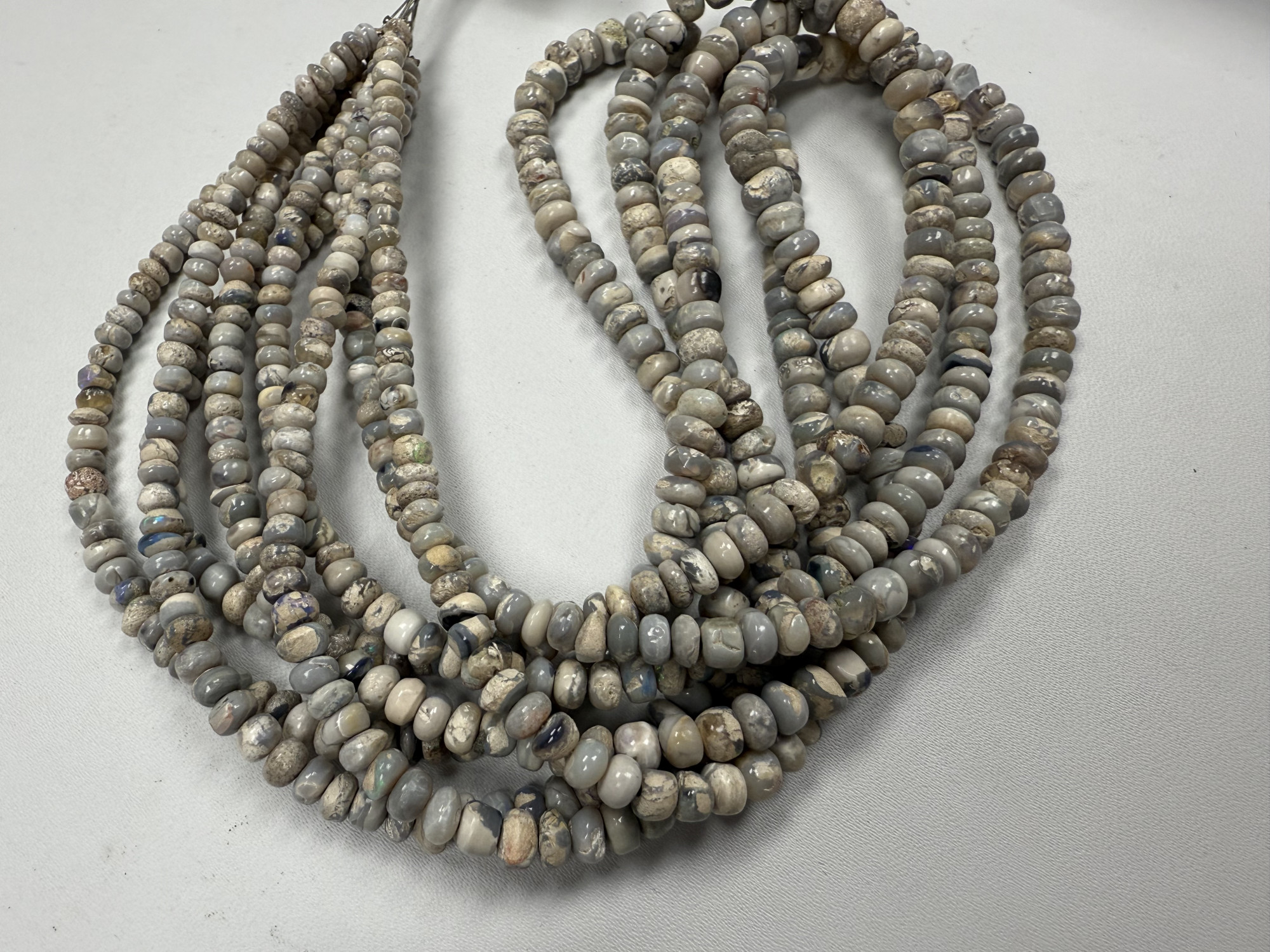 Natural Australian Opal Rondelle  Smooth