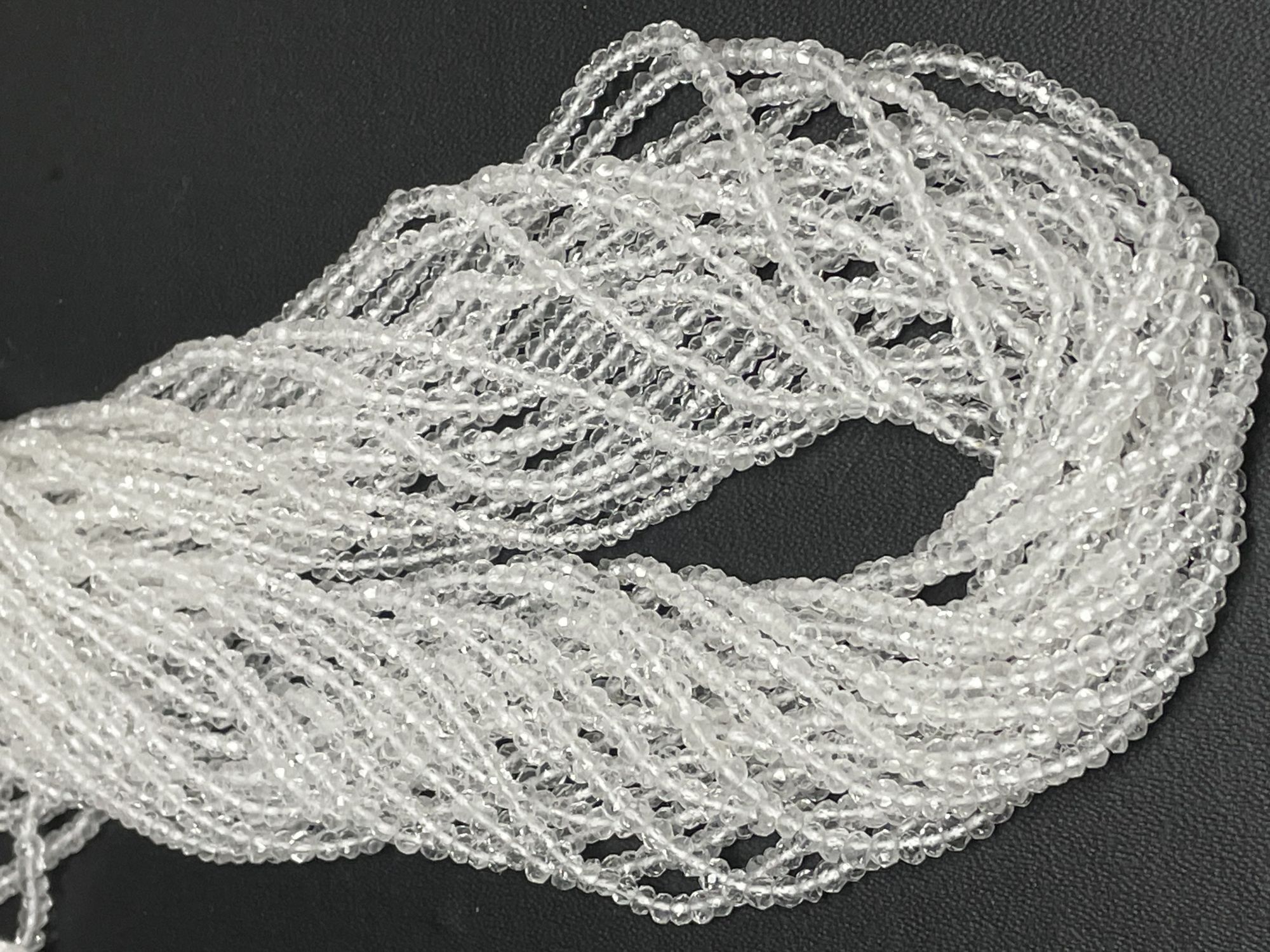 Crystal Quartz Rondelle Faceted