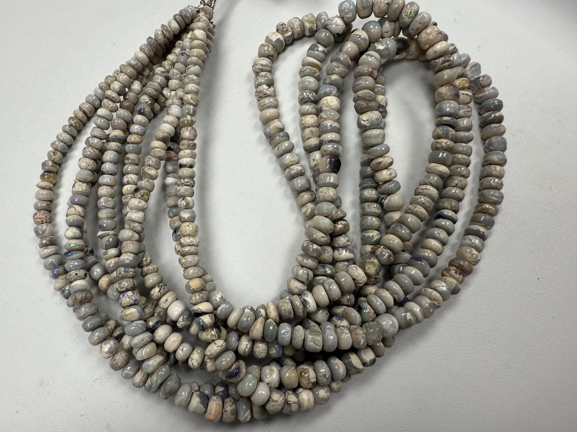 Natural Australian Opal Rondelle  Smooth