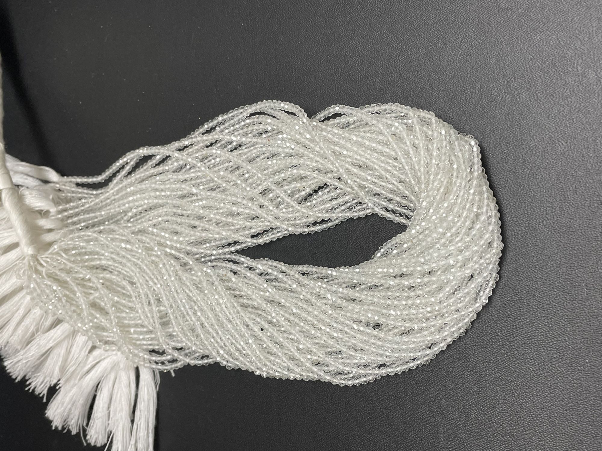 White Topaz Rondelle Faceted