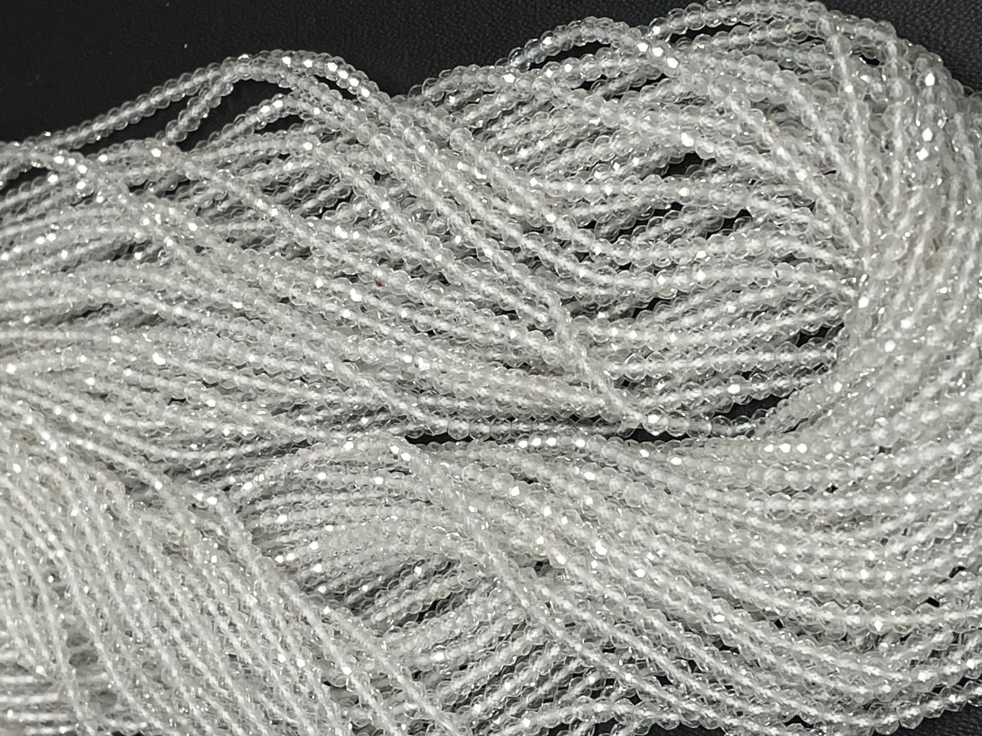 White Topaz Rondelle Faceted