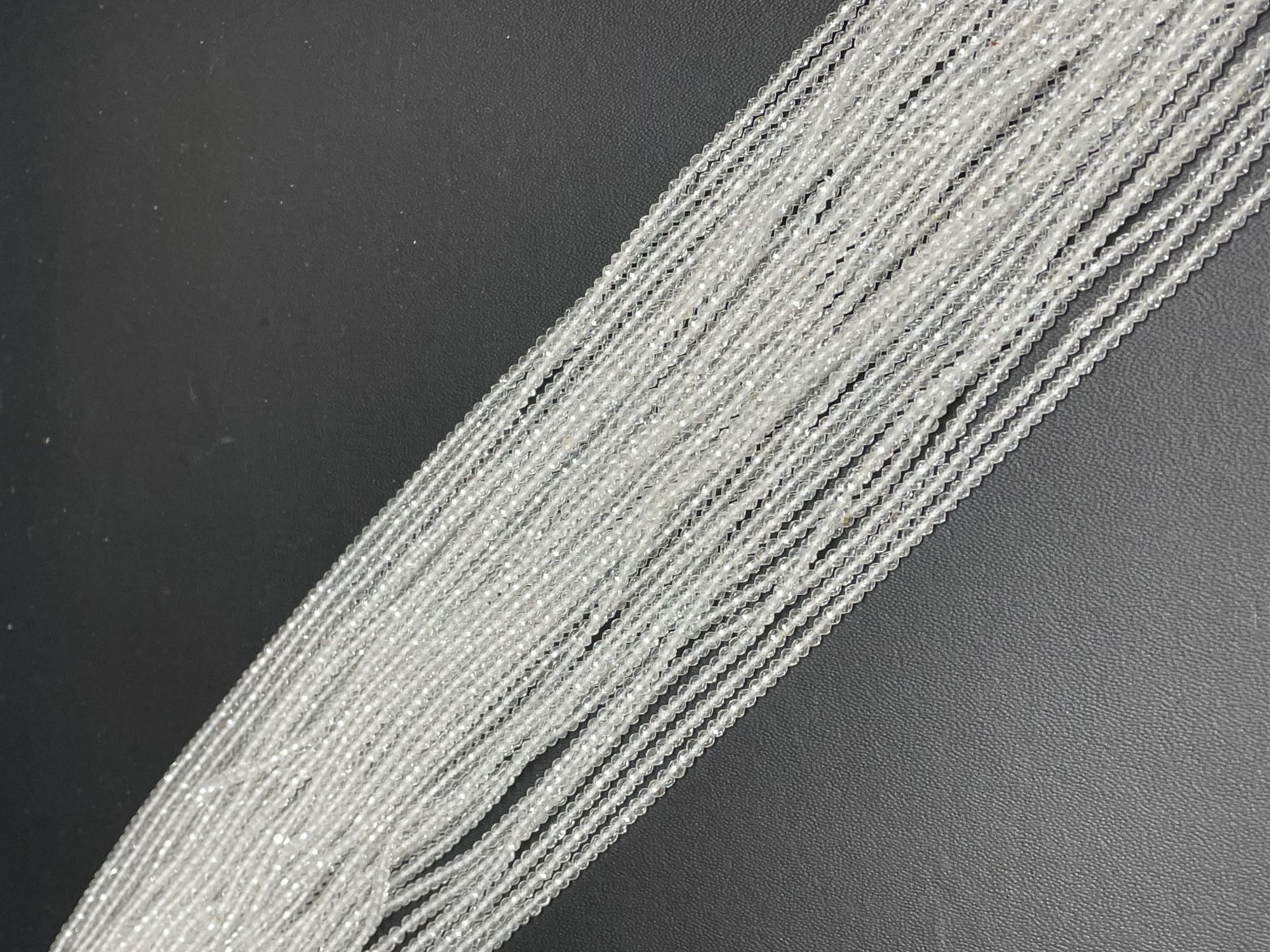 White Topaz Rondelle Faceted