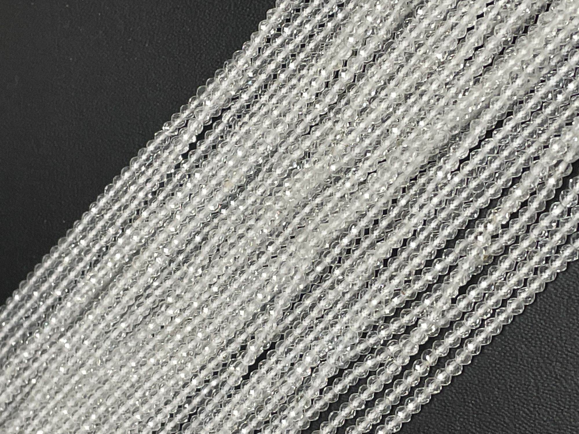 White Topaz Rondelle Faceted