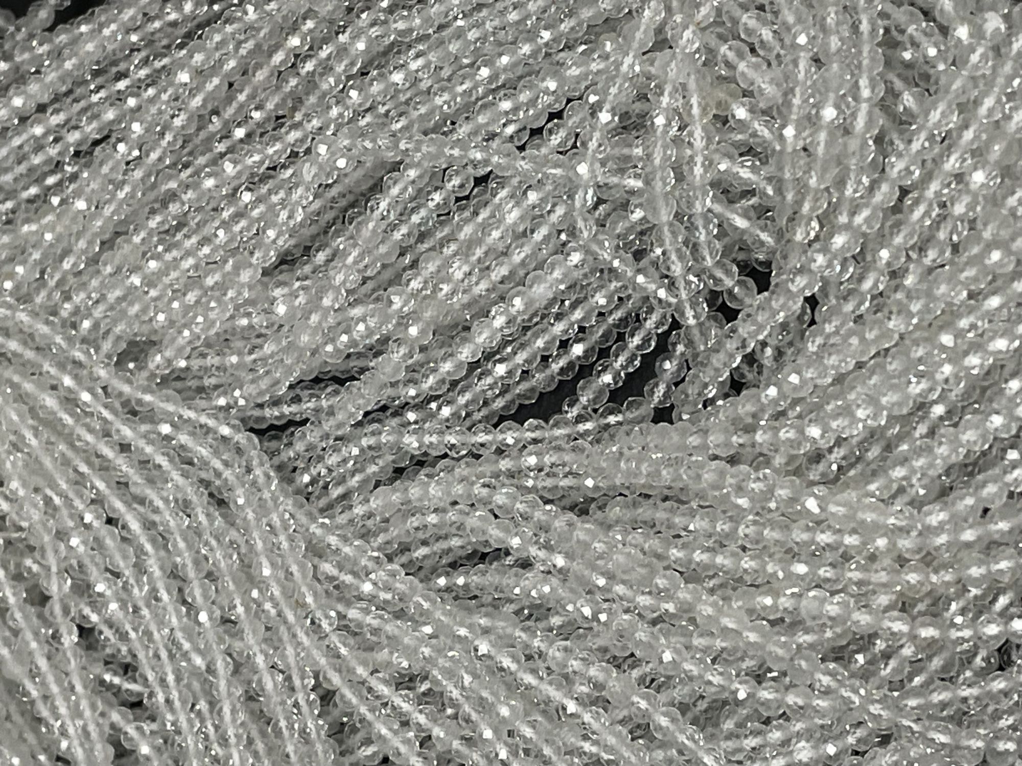 White Topaz Rondelle Faceted