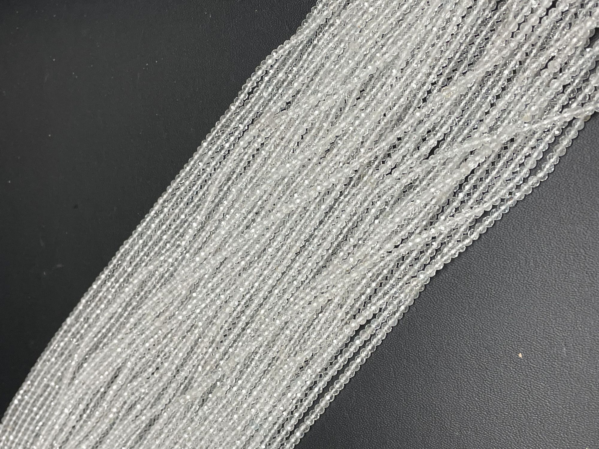 White Topaz Rondelle Faceted