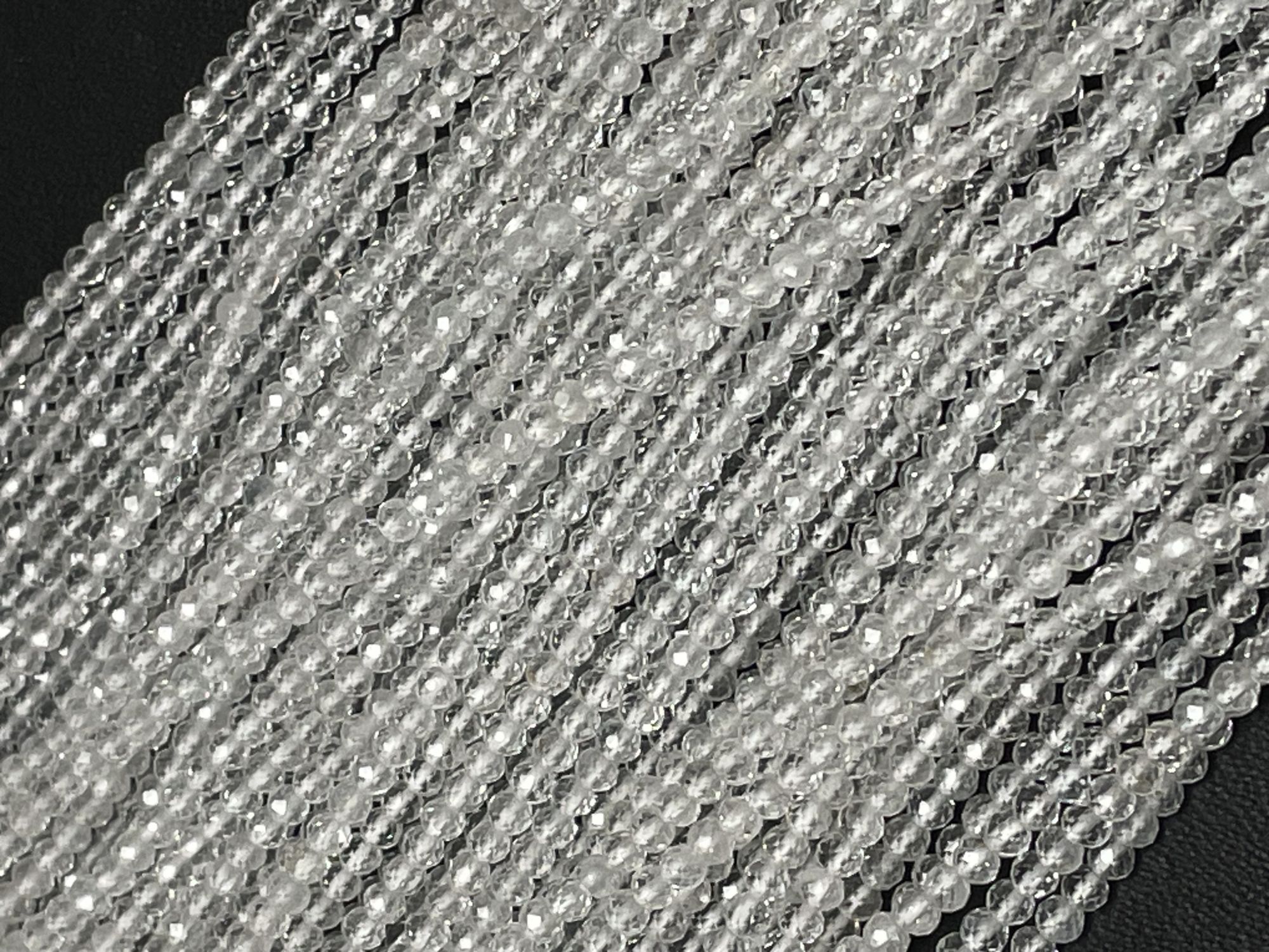 White Topaz Rondelle Faceted