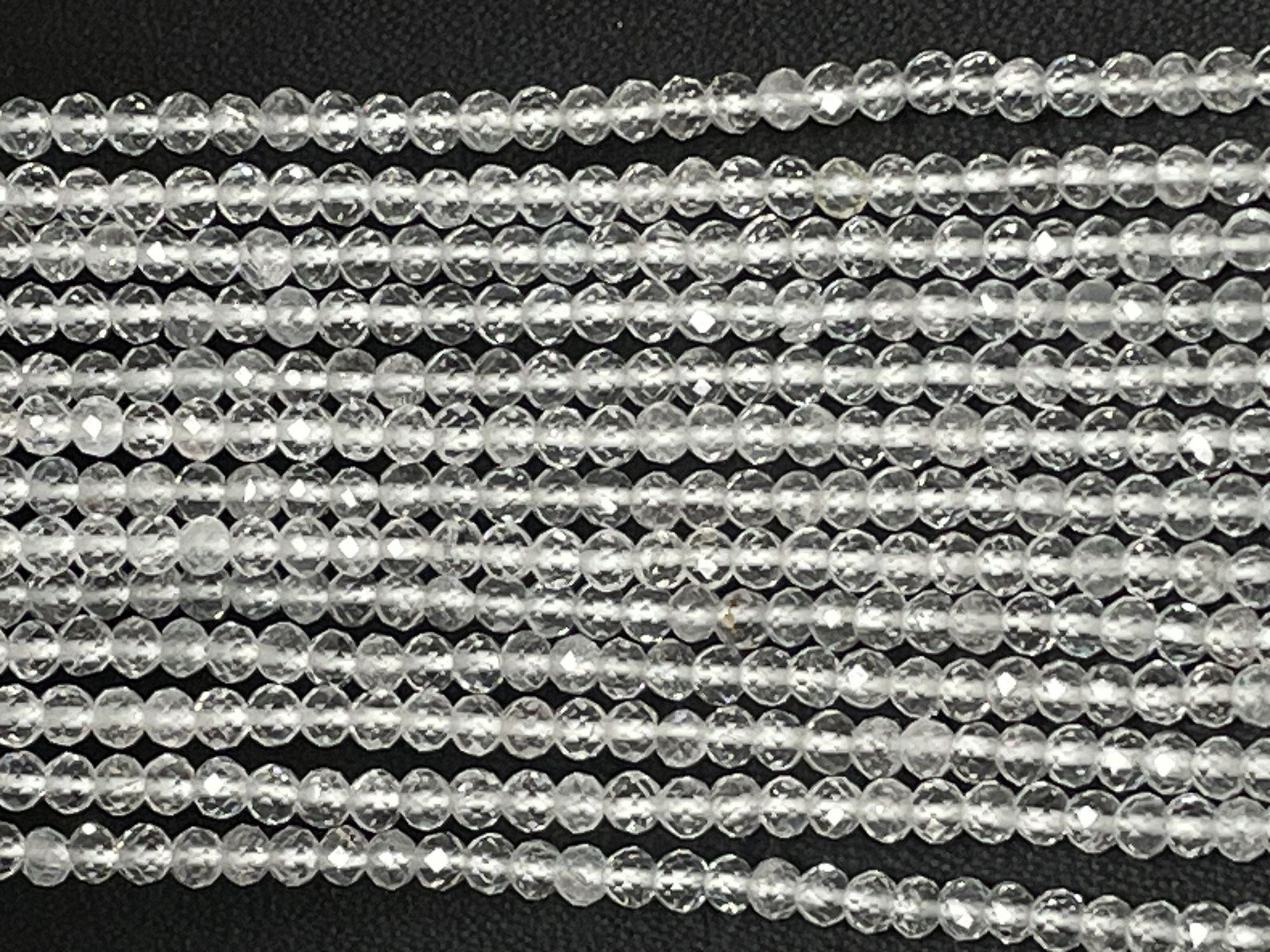 White Topaz Rondelle Faceted