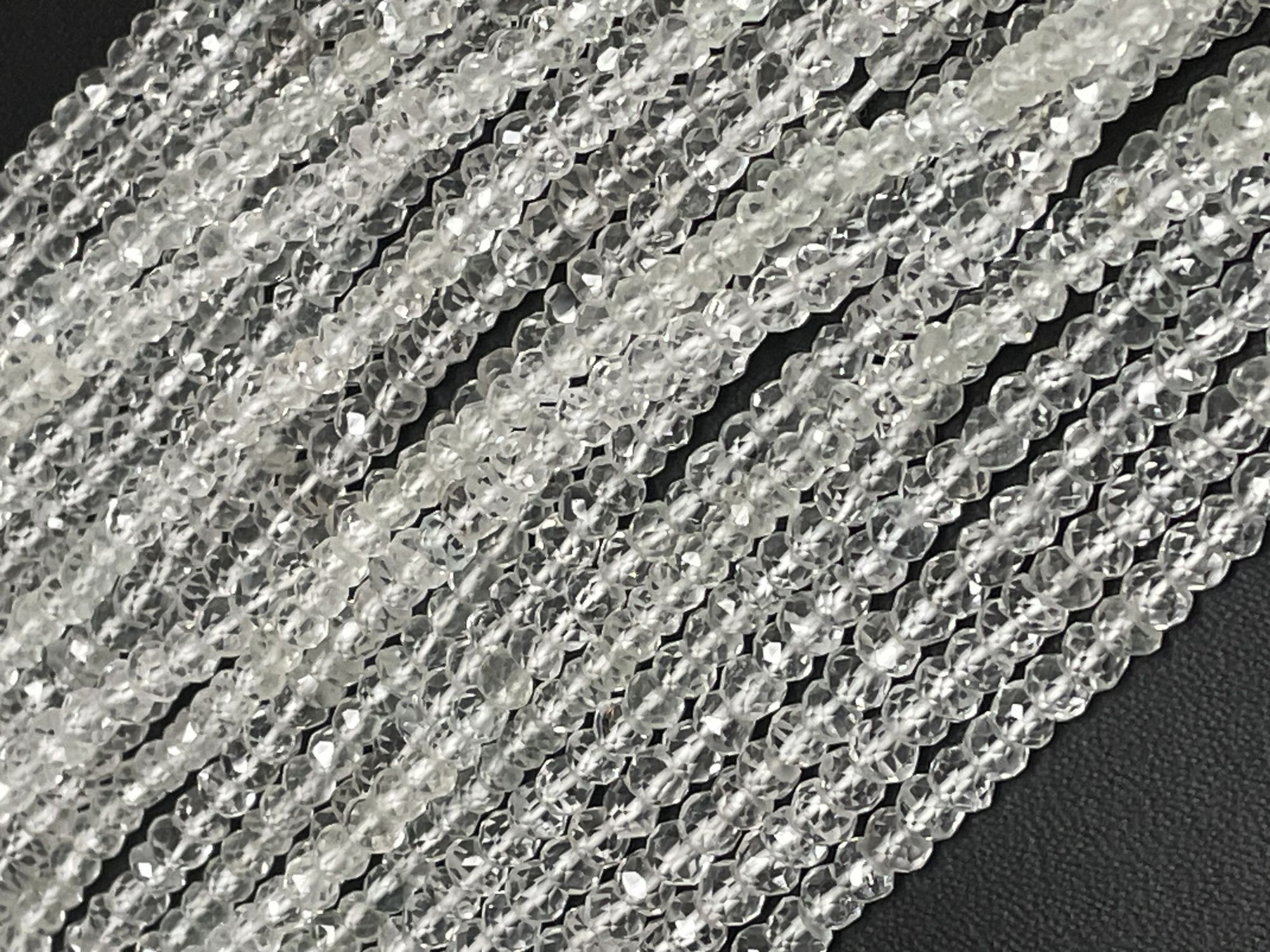 White Topaz Rondelle Faceted