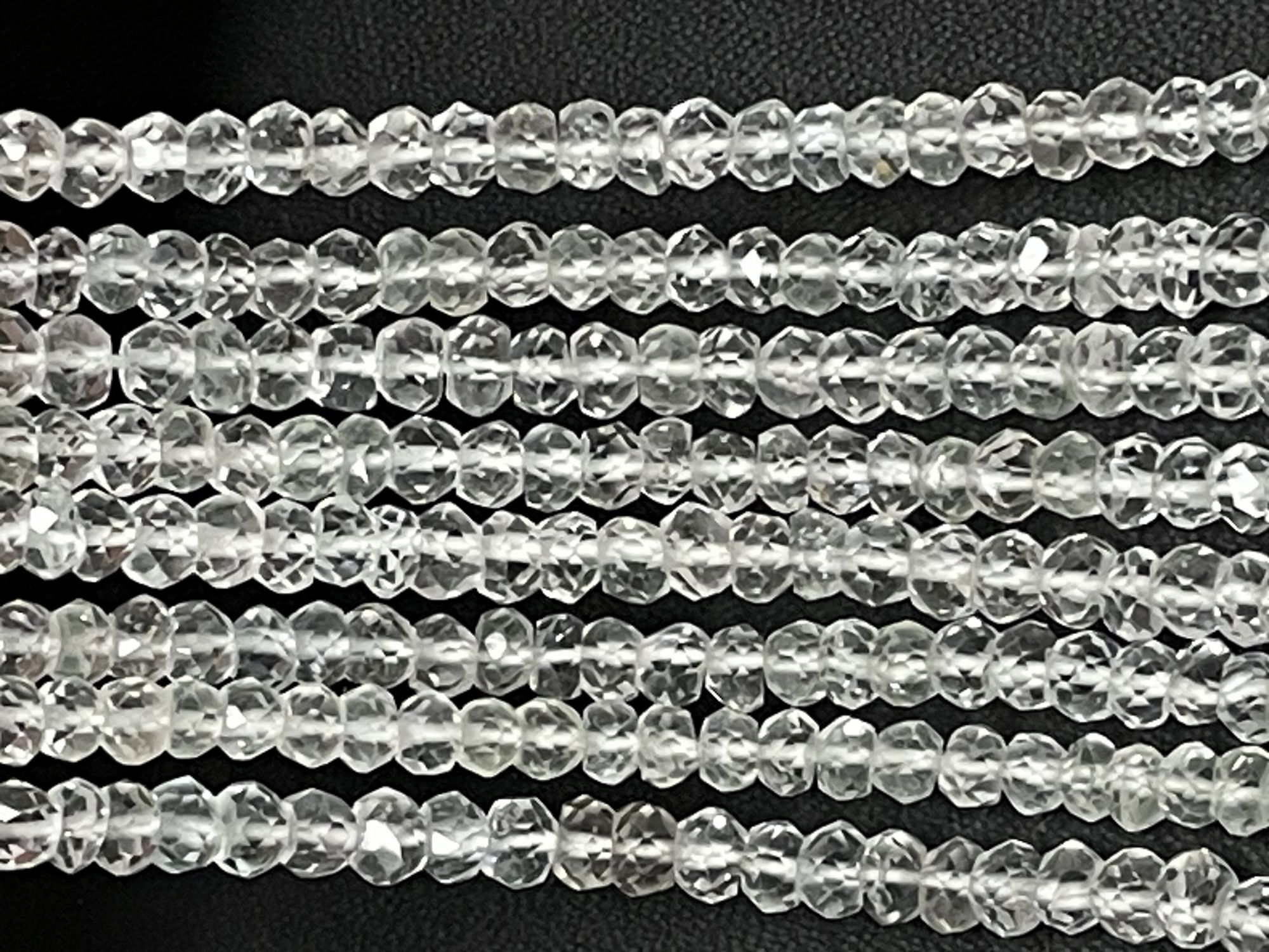 White Topaz Rondelle Faceted