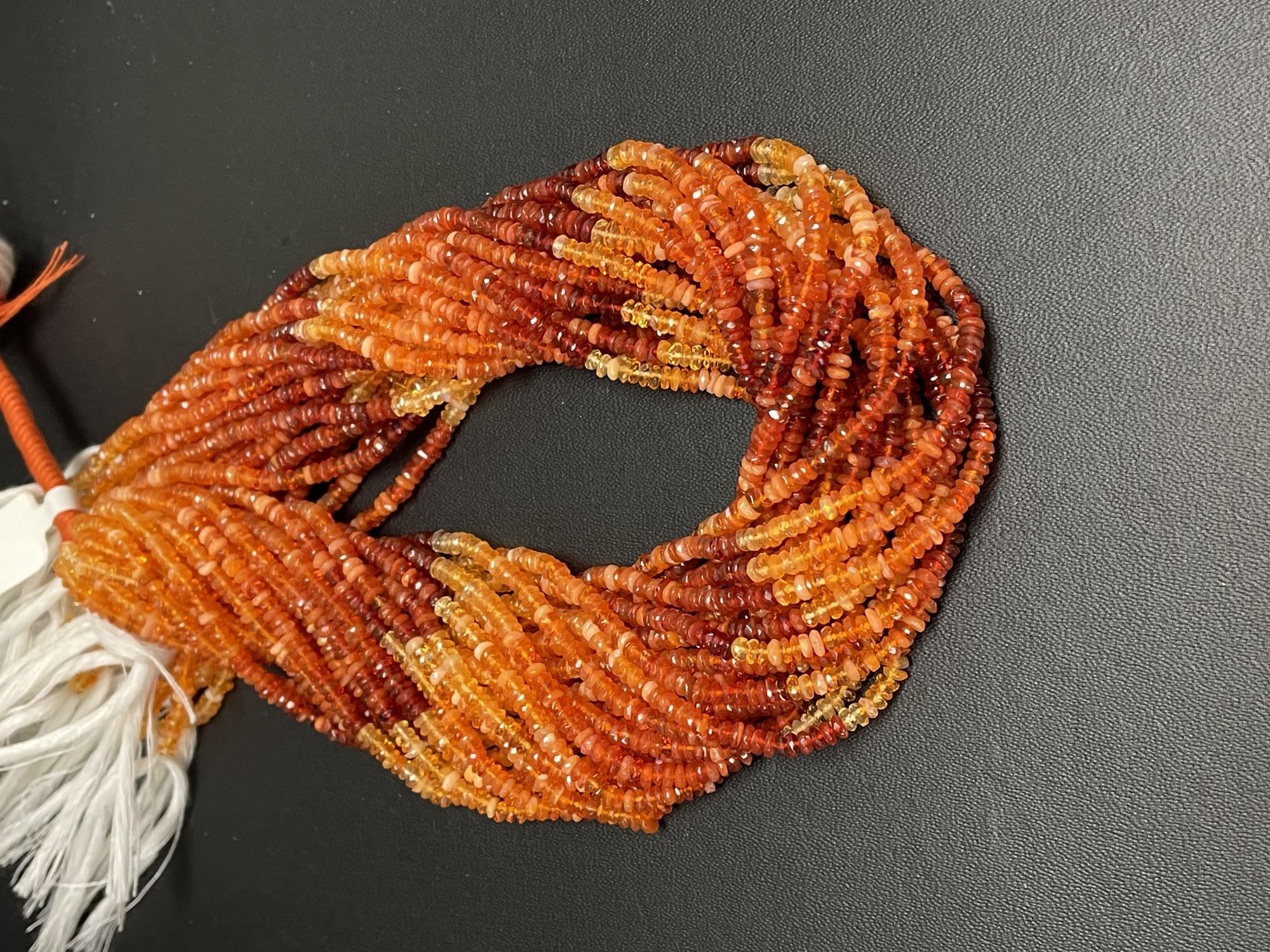 Shaded Fire Opal Rondelle Faceted