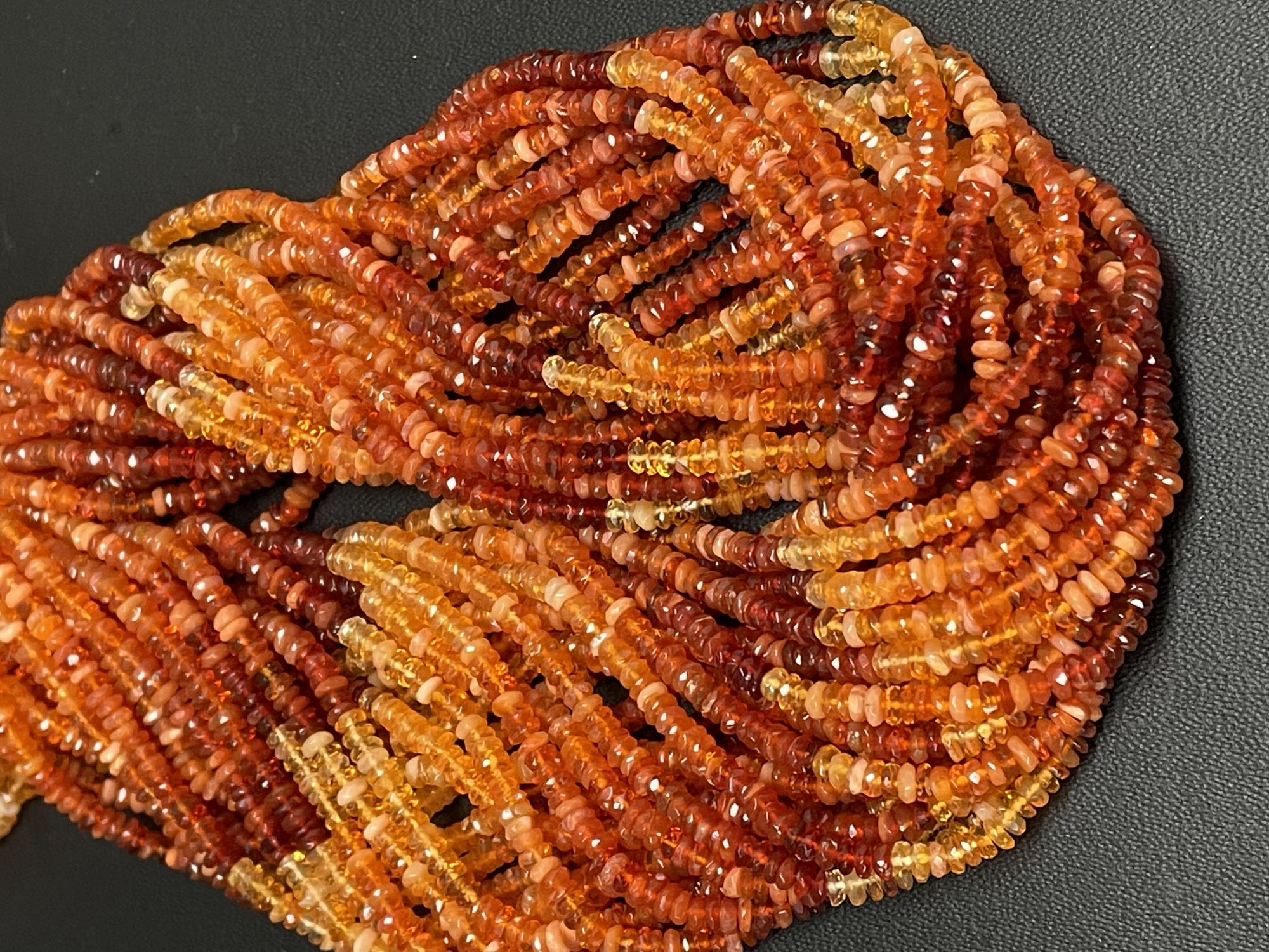 Shaded Fire Opal Rondelle Faceted