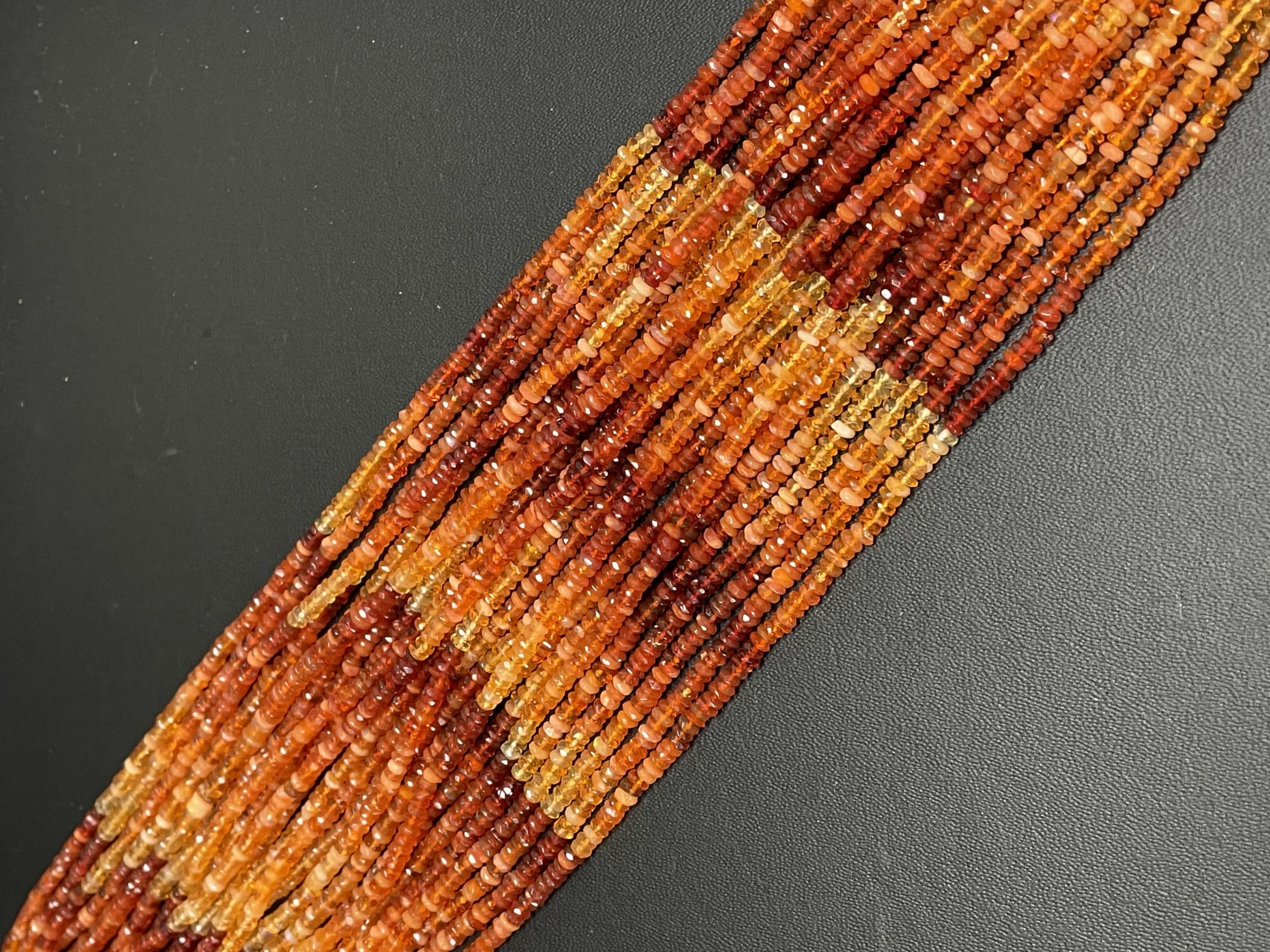 Shaded Fire Opal Rondelle Faceted