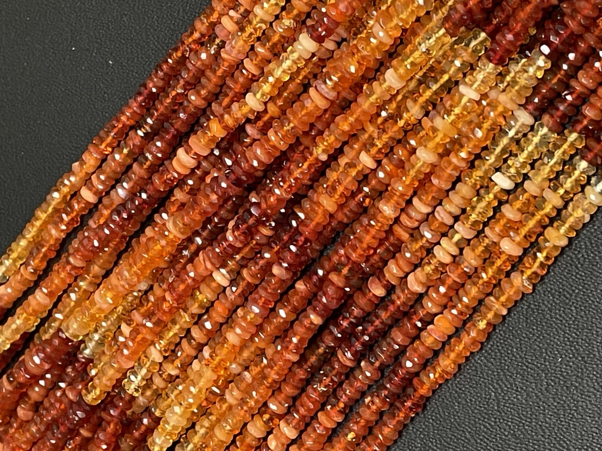 Shaded Fire Opal Rondelle Faceted