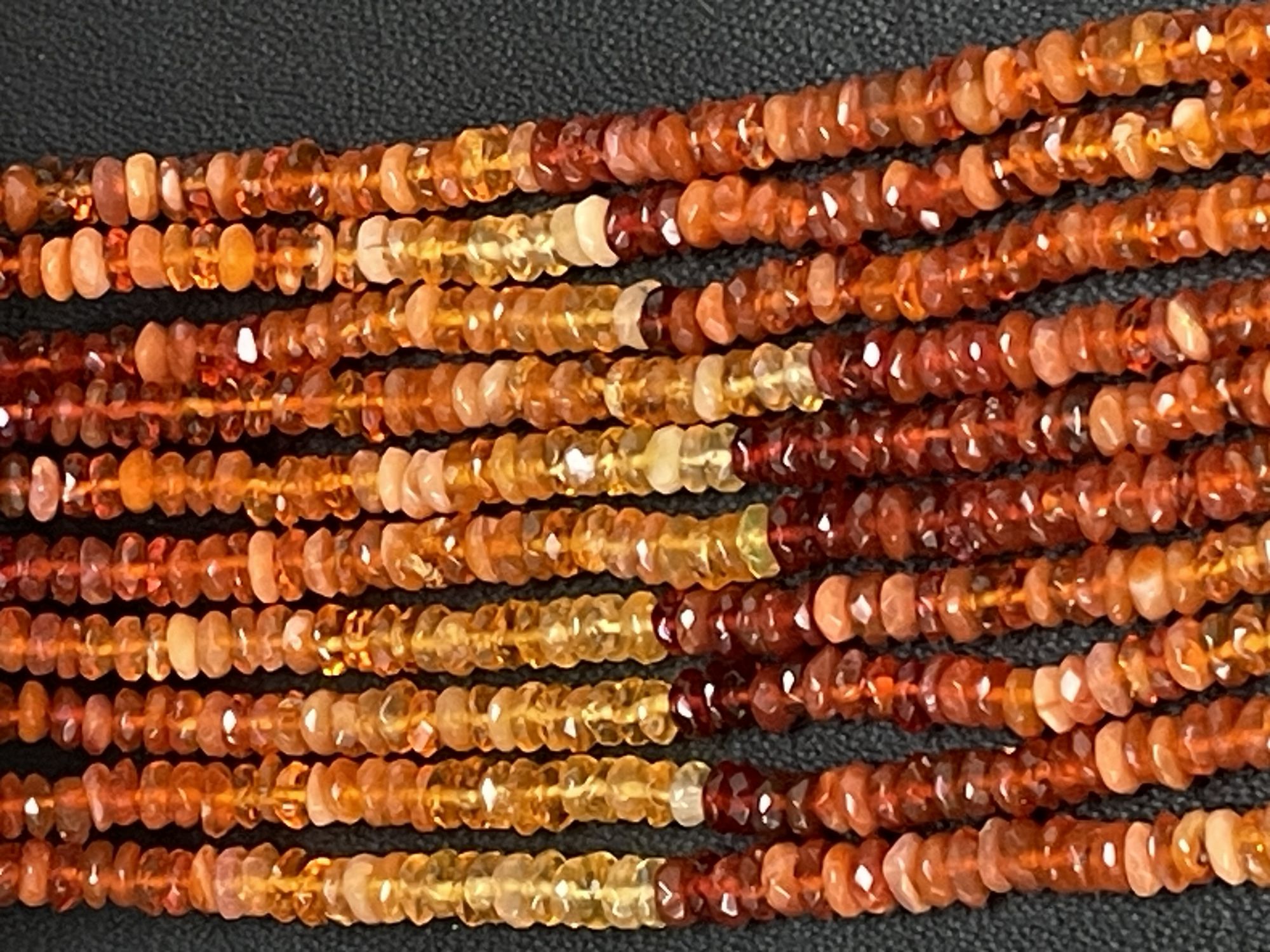 Shaded Fire Opal Rondelle Faceted