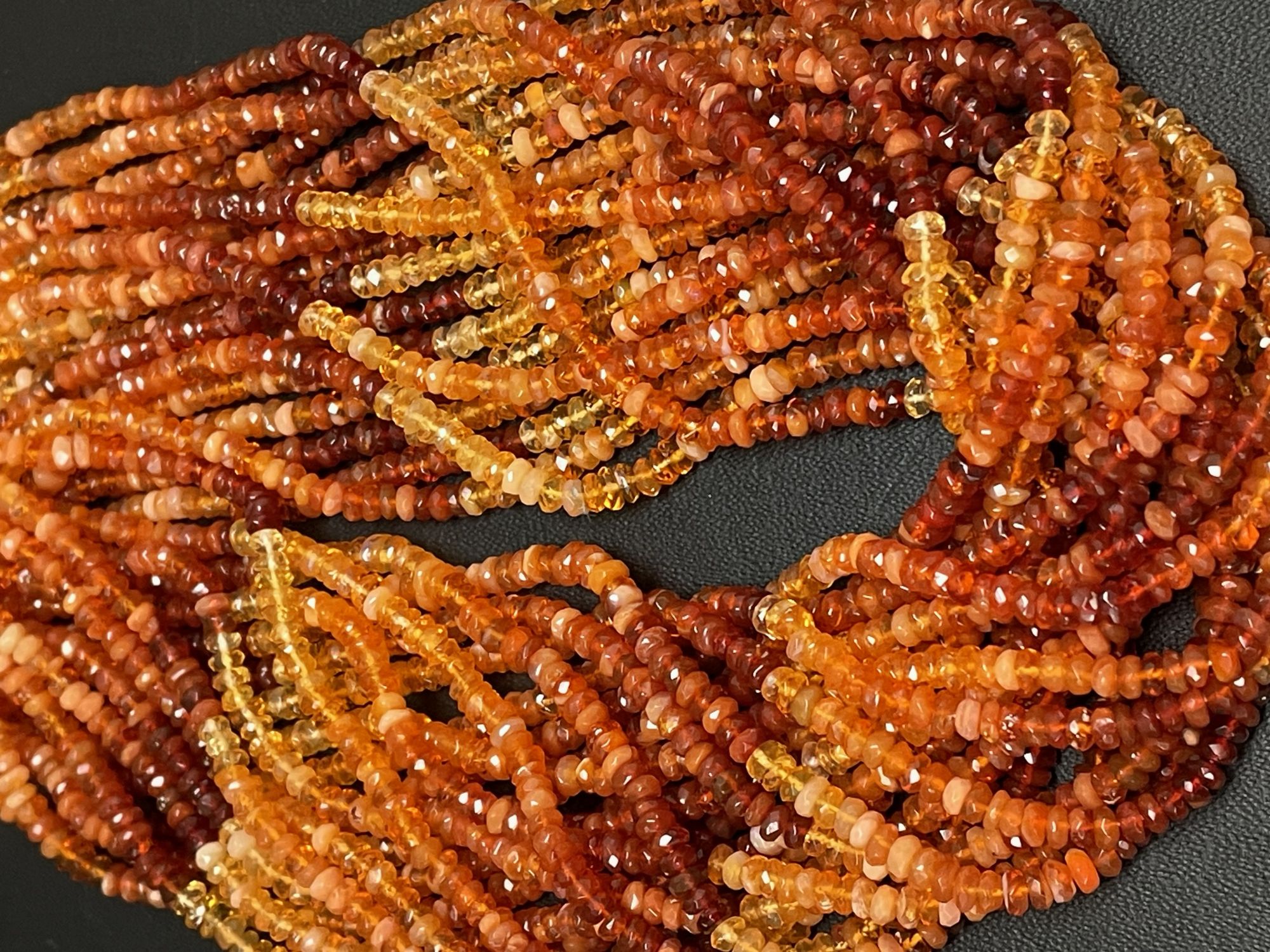 Shaded Fire Opal Rondelle Faceted