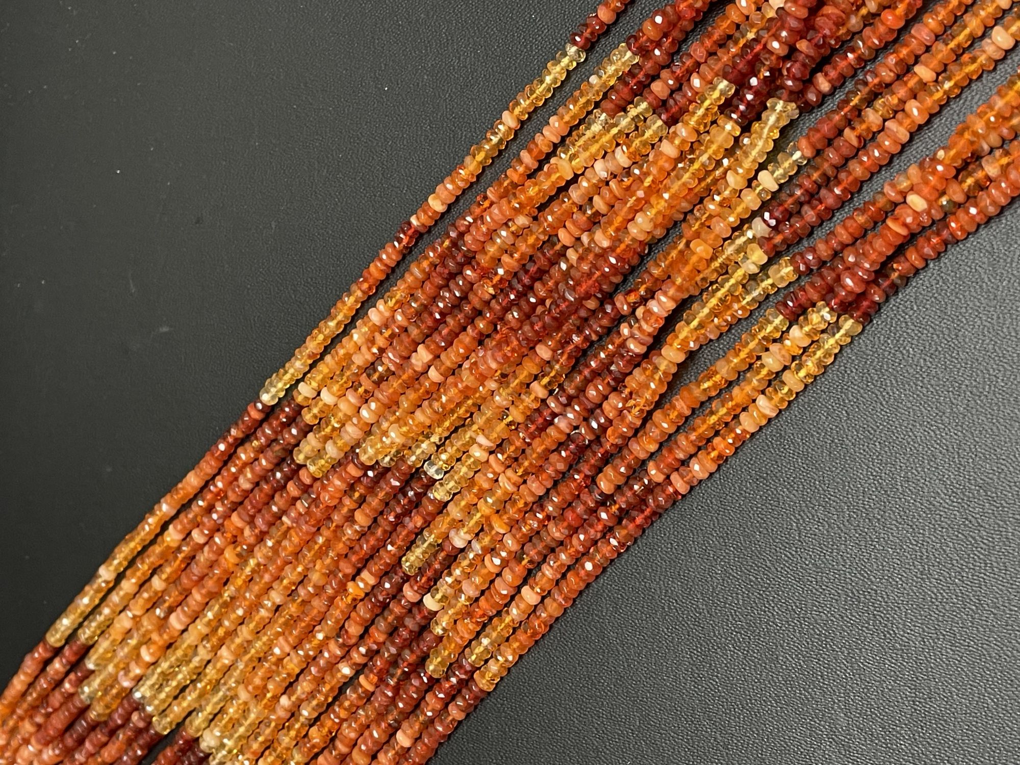 Shaded Fire Opal Rondelle Faceted