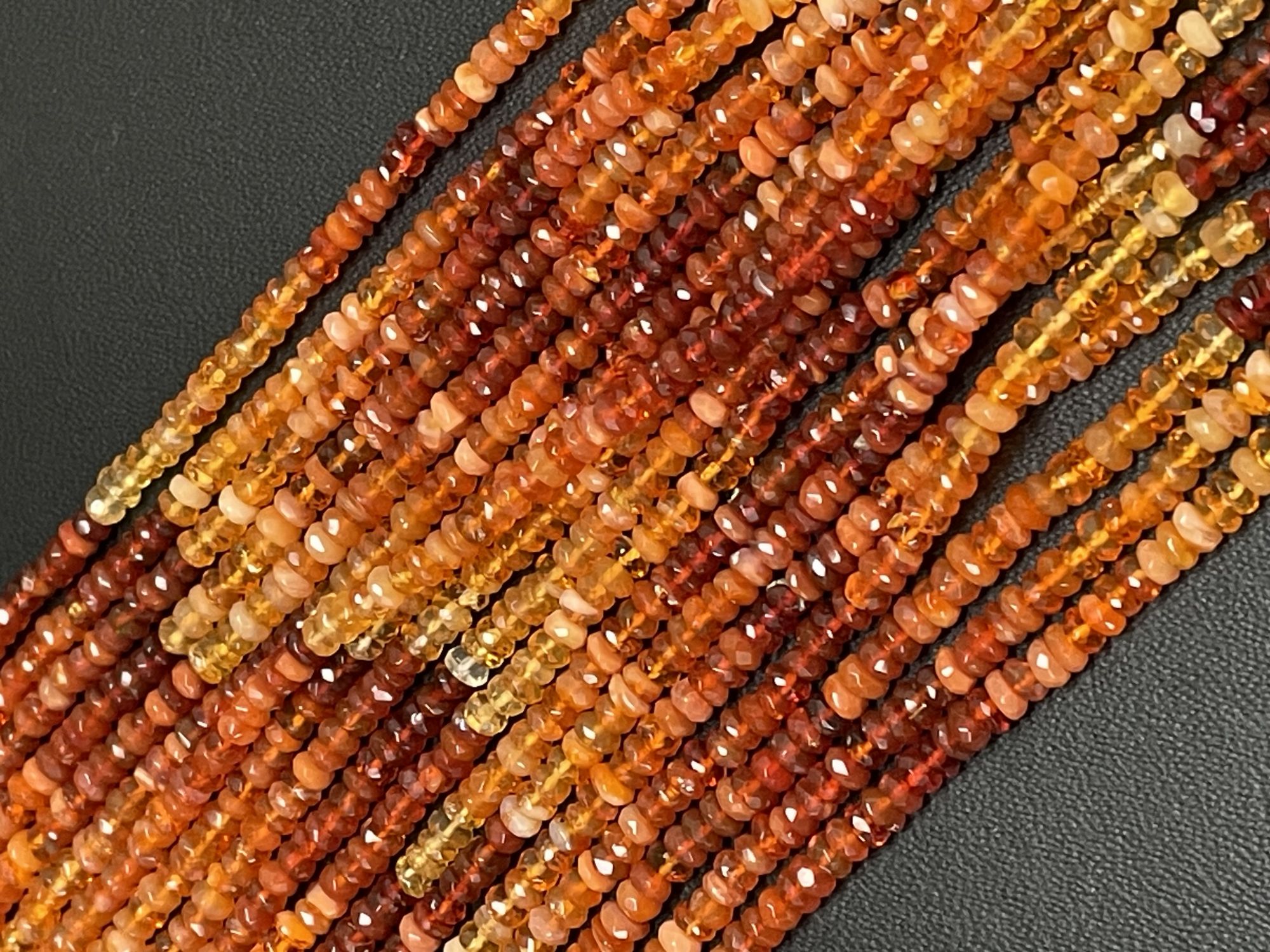 Shaded Fire Opal Rondelle Faceted