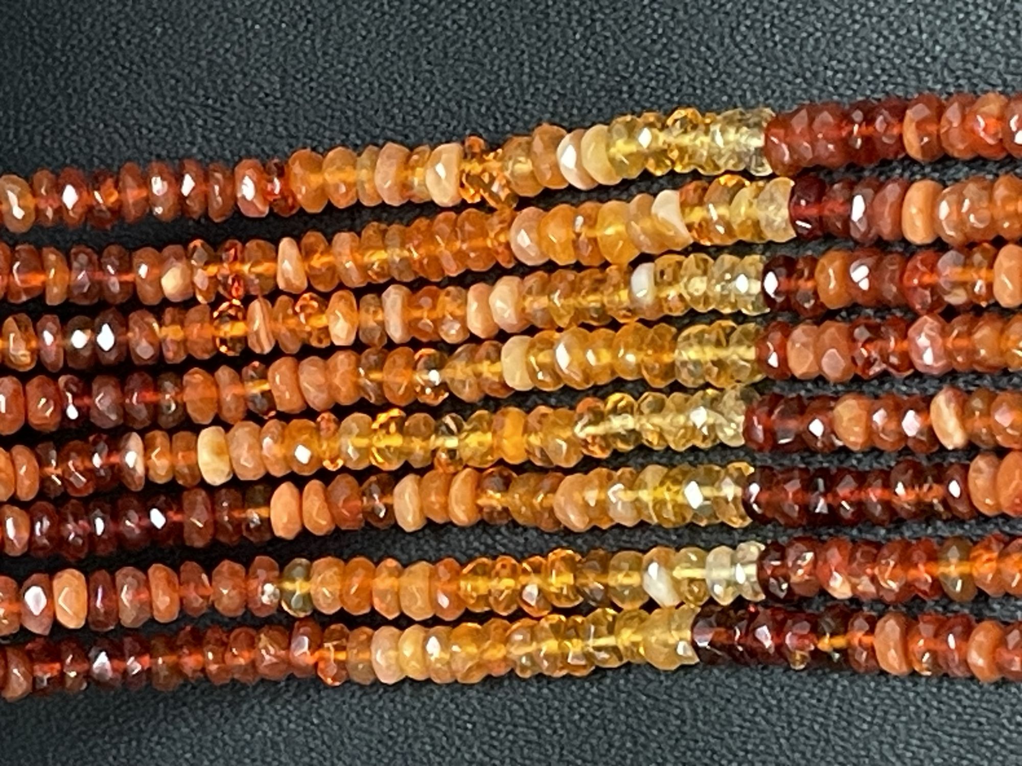 Shaded Fire Opal Rondelle Faceted