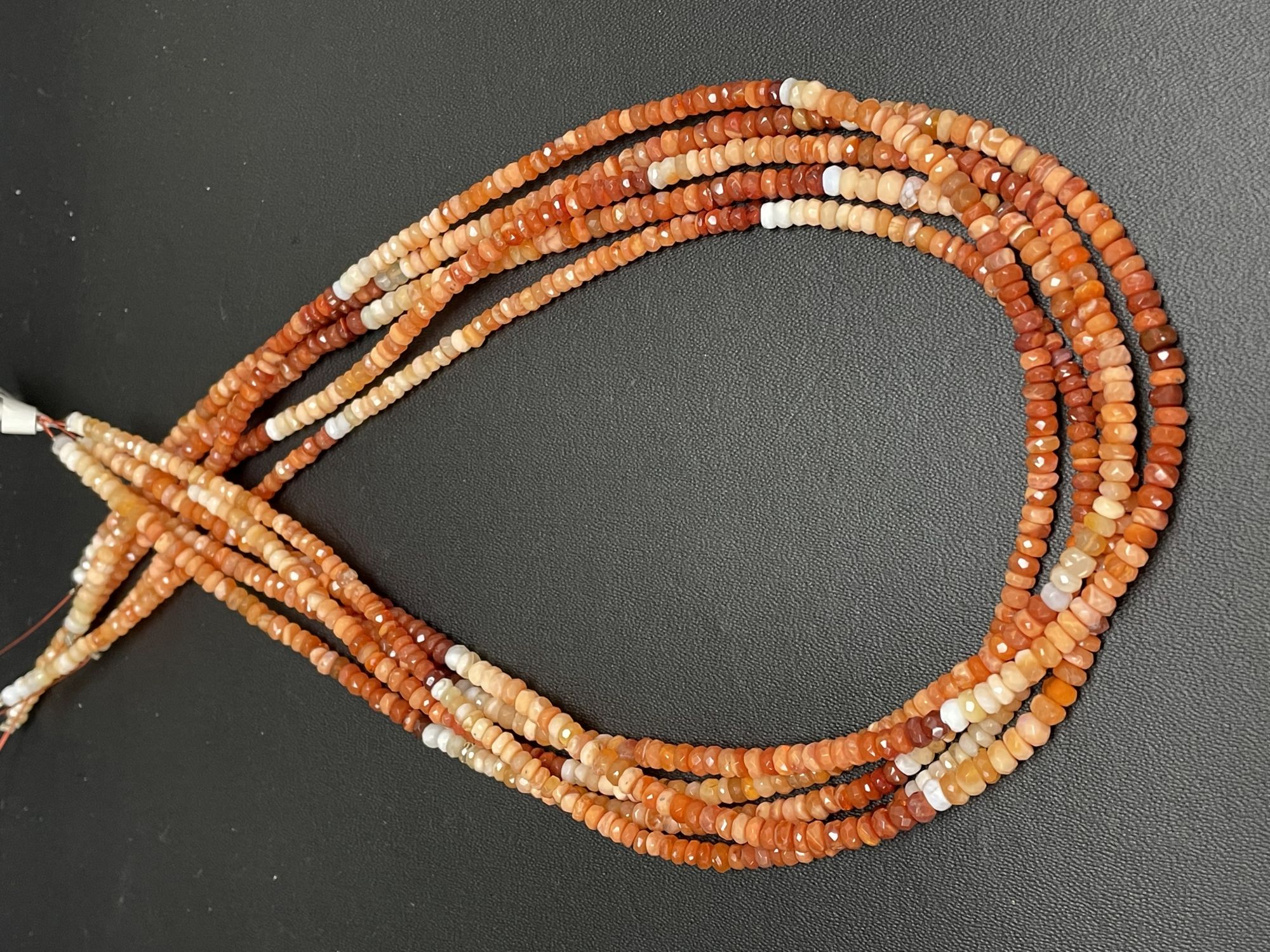 Shaded Fire Opal Rondelle Faceted