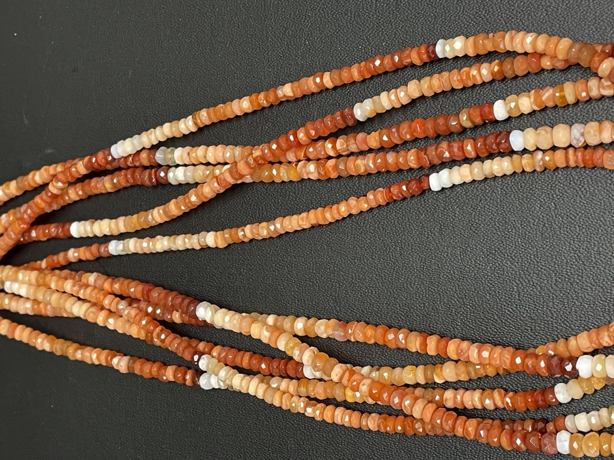 Shaded Fire Opal Rondelle Faceted