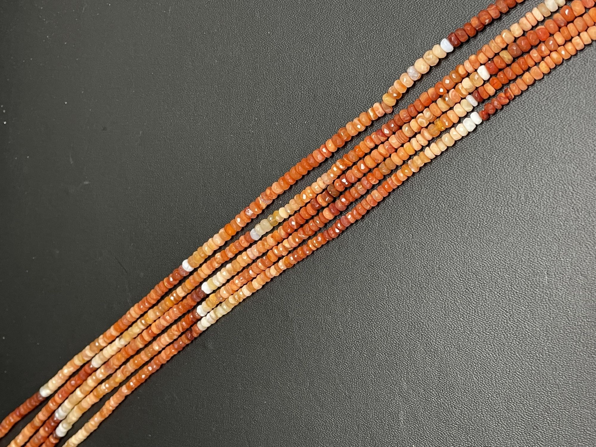 Shaded Fire Opal Rondelle Faceted