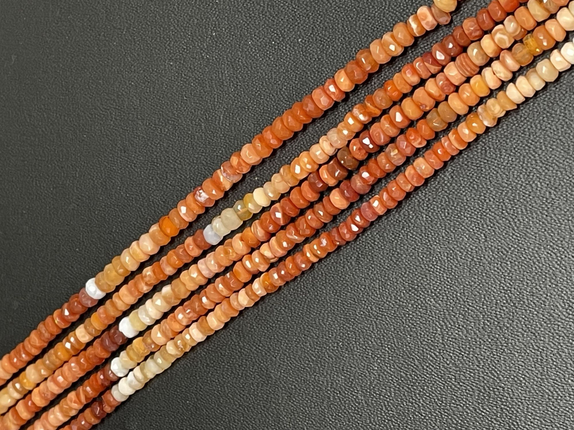 Shaded Fire Opal Rondelle Faceted