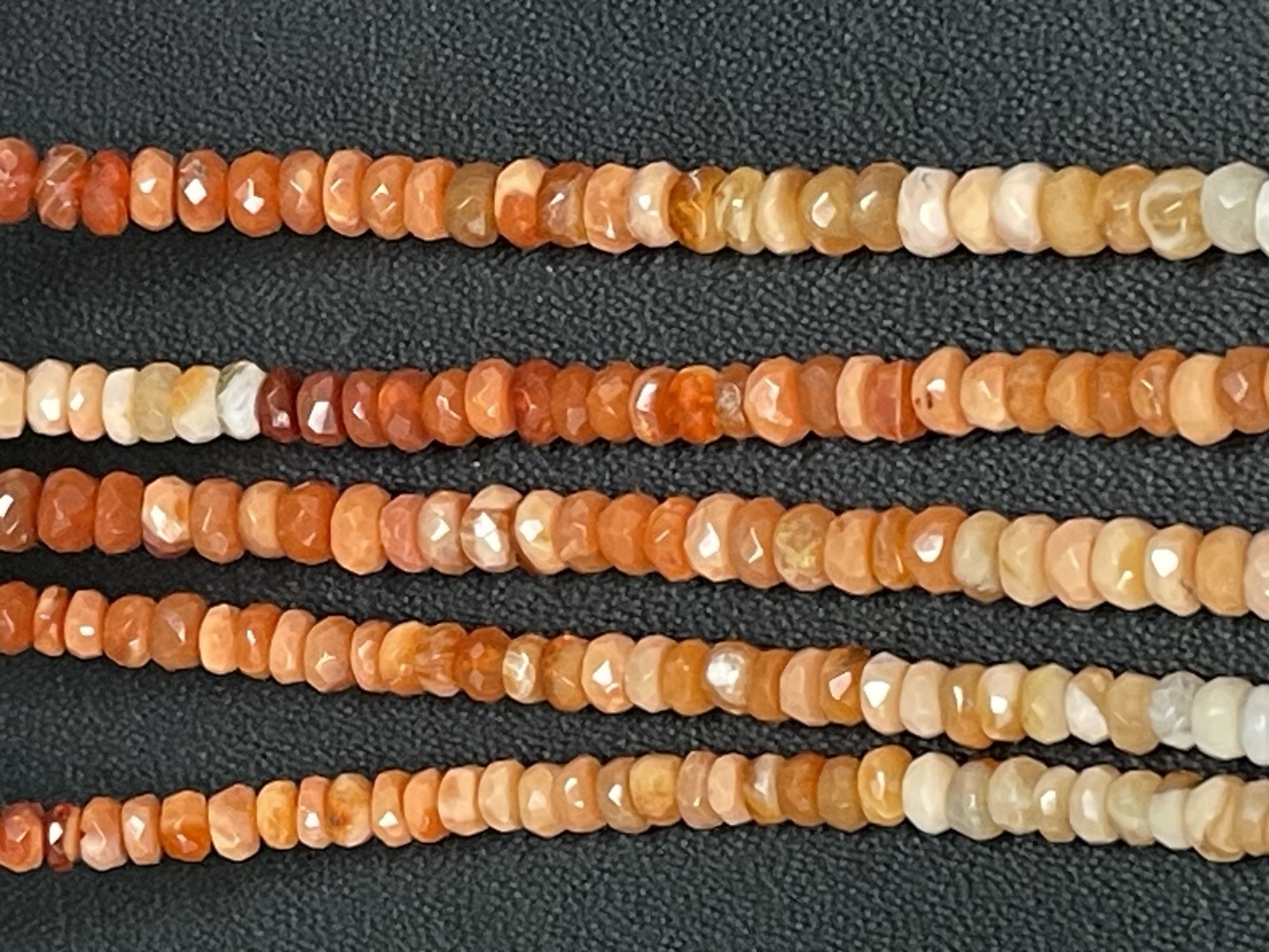 Shaded Fire Opal Rondelle Faceted